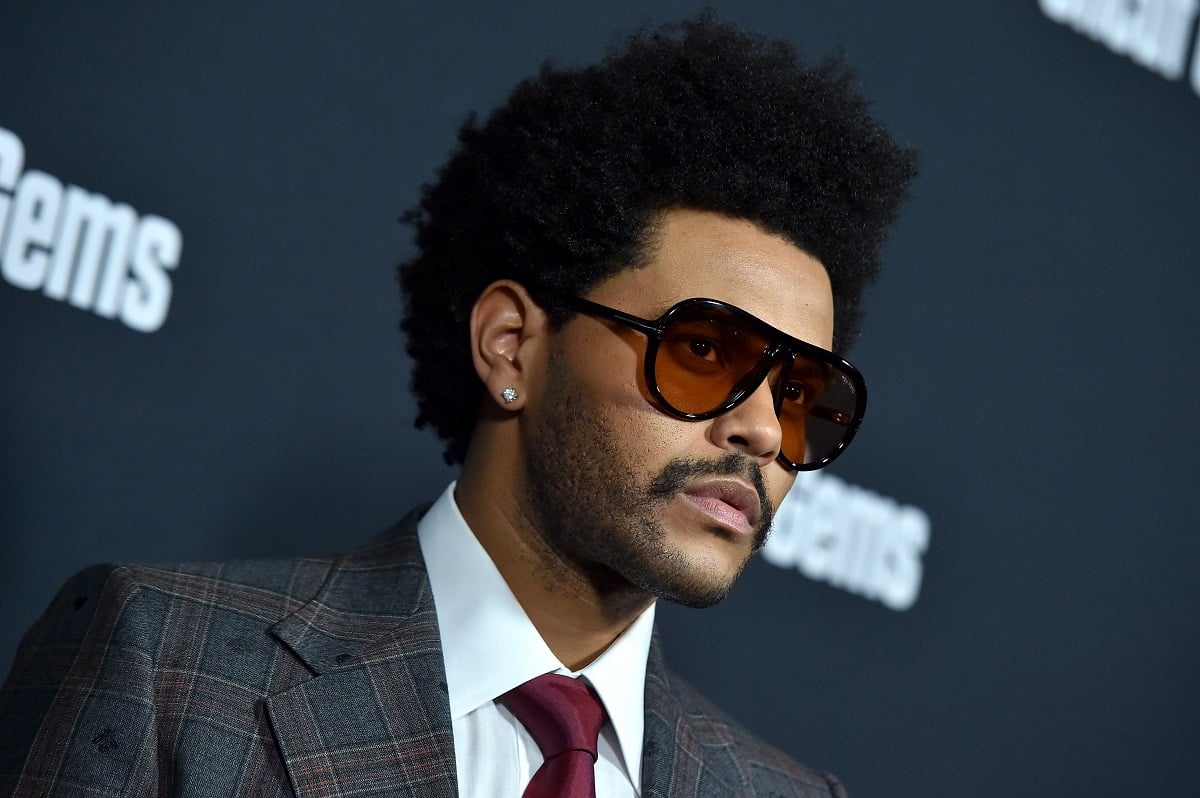 Headshot of singer The Weeknd on the red carpet wearing sunglasses in 2019
