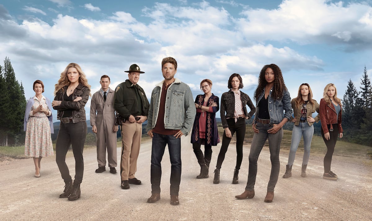 The cast of Big Sky Season 1 posing for the key art photo shoot