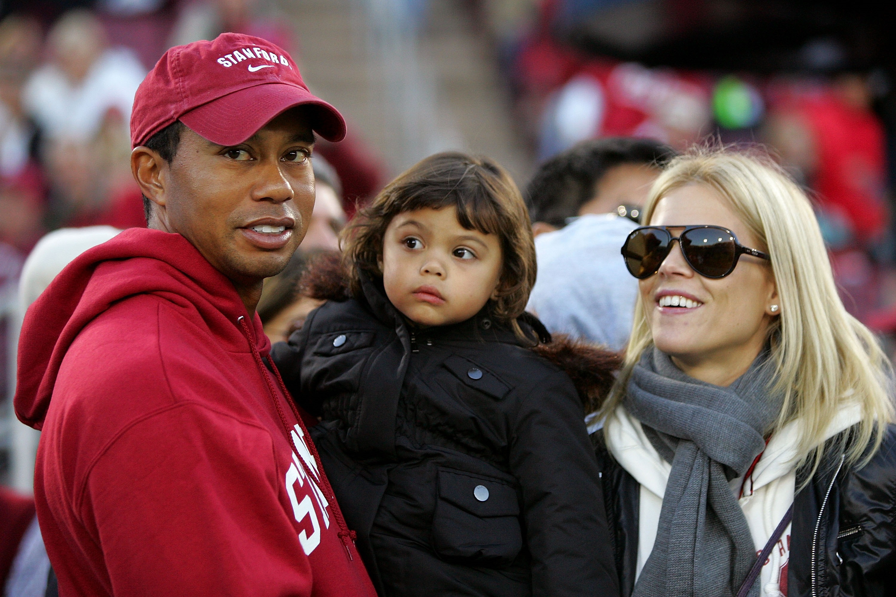 Tiger Woods and ex wife Elin Woods with son Sam Woods