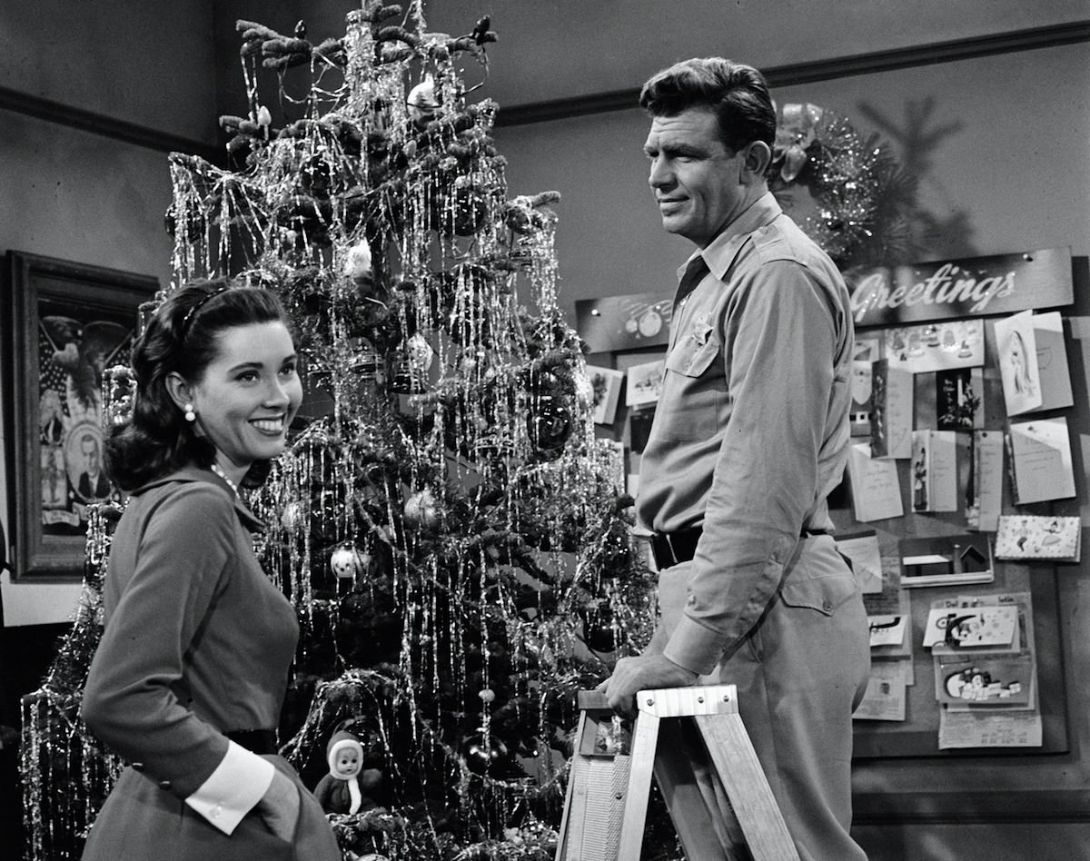Andy Griffith as Sheriff Andy Taylor, and Elinor Donahue as Ellie Walker in episode "Christmas Story" . Image dated October 18, 1960.