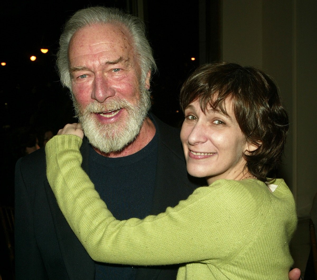 (L-R): Christopher Plummer and daughter Amanda Plummer attend the after party for Lincoln Centers opening night of 'King Lear' on March 4, 2004, in New York City.