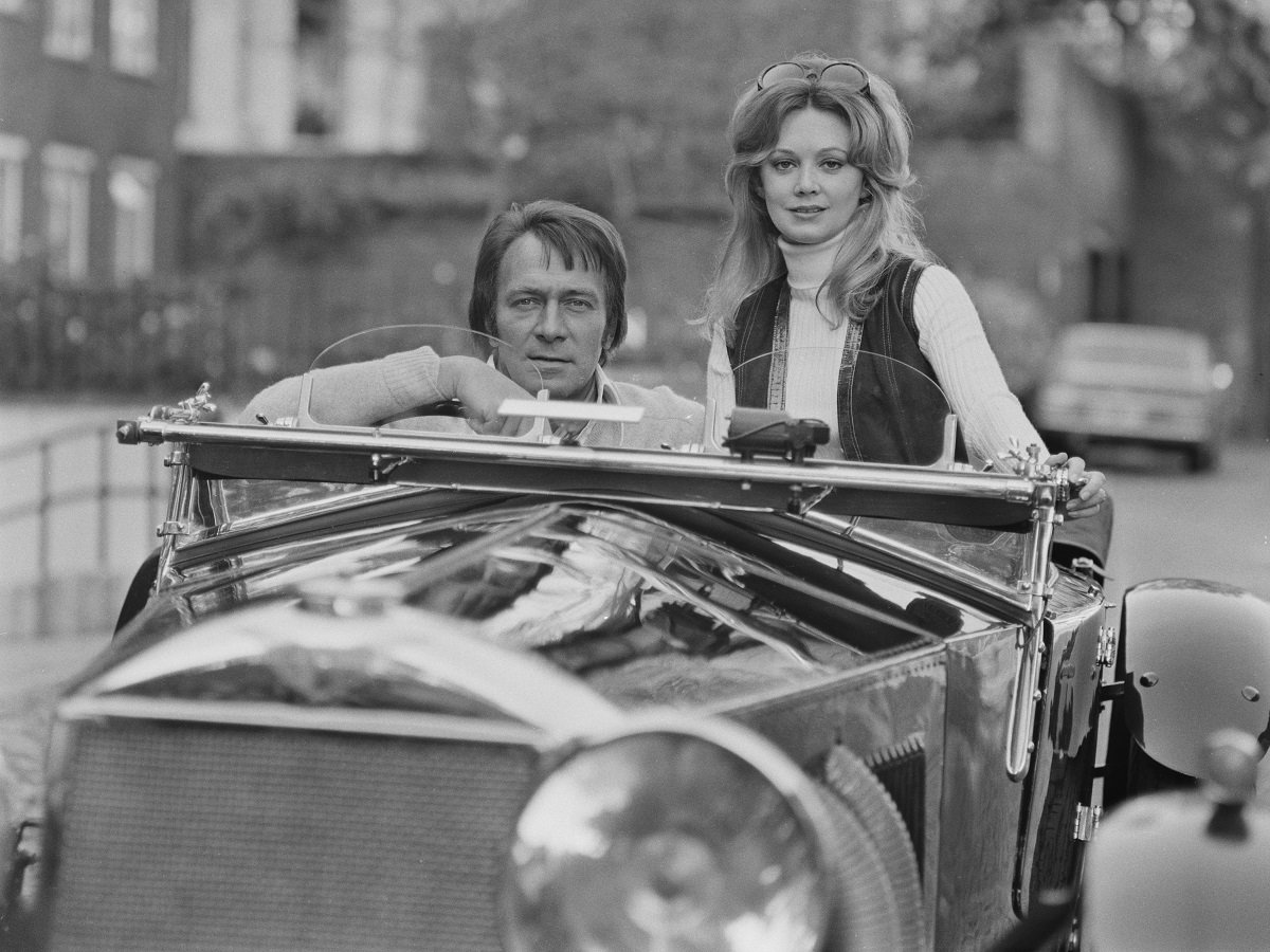 Christopher Plummer and his wife Elaine Taylor in his 40-year-old Invicta, UK, 22nd October 1971.