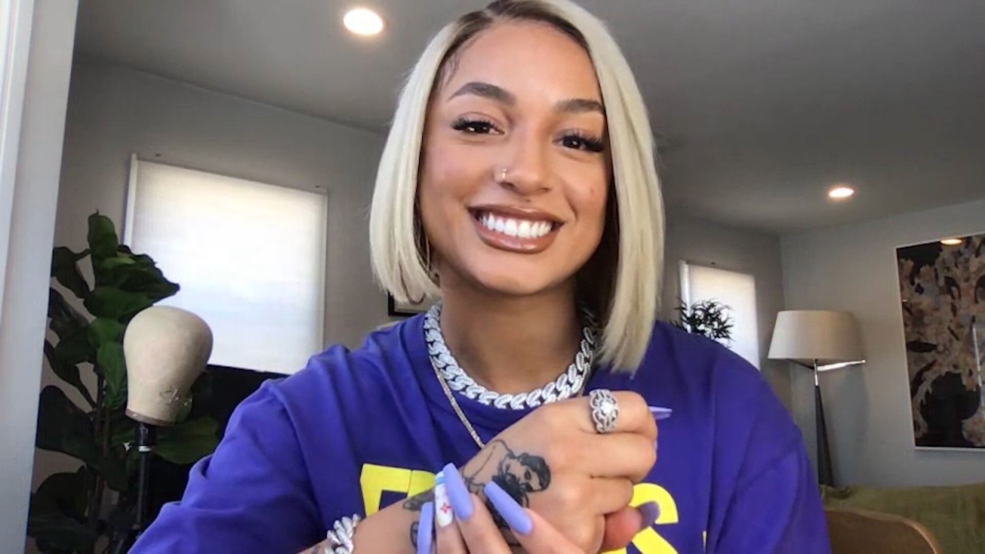 DaniLeigh during an interview Zoom