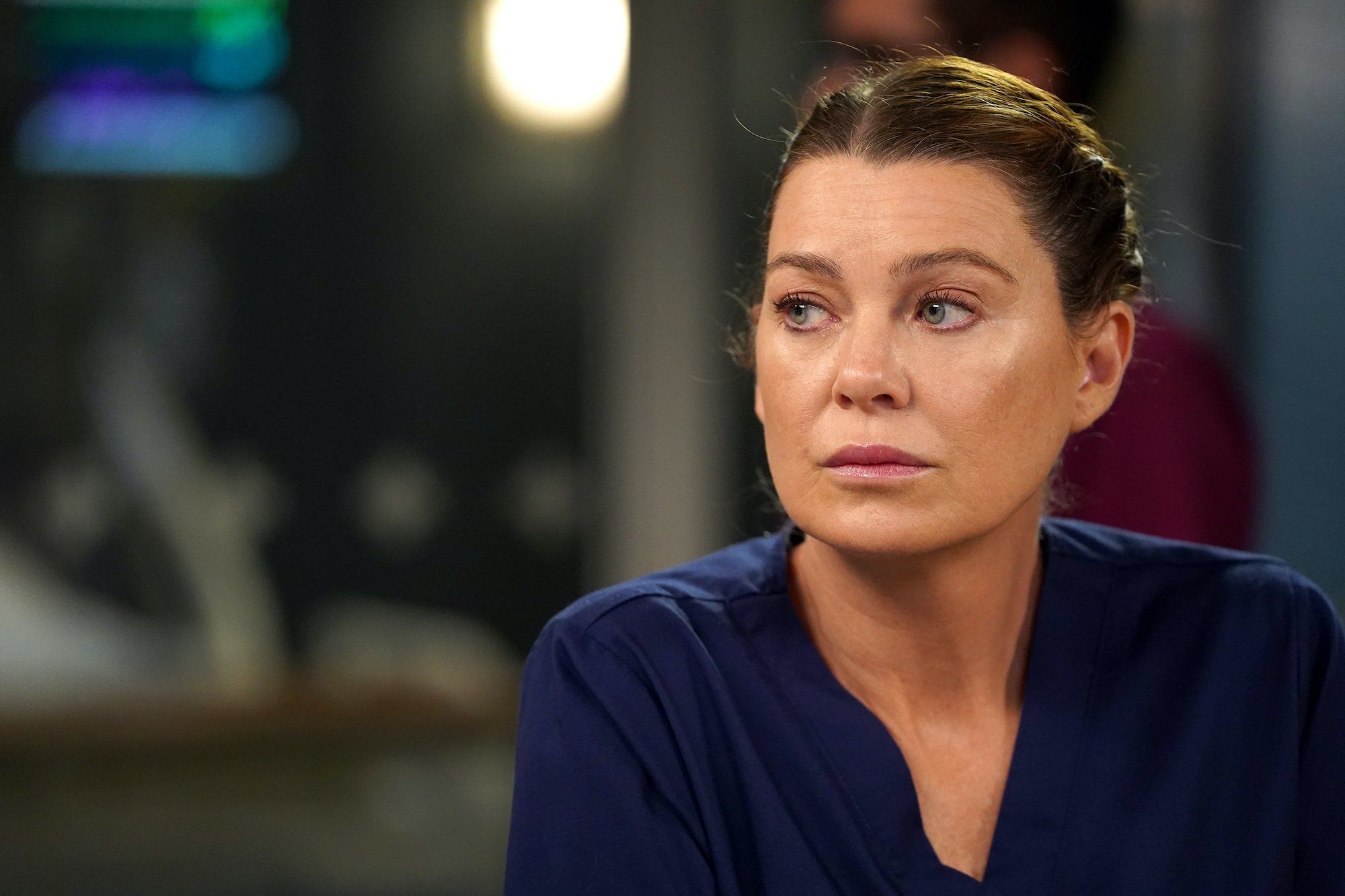 Ellen Pompeo in her scrubs in Grey's Anatomy