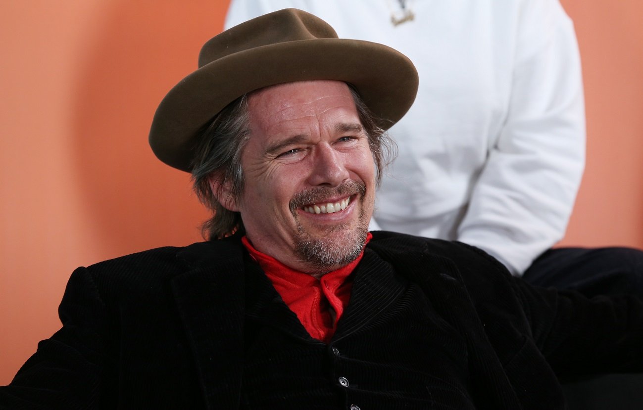 Ethan Hawke smiles during a 2020 media appearance