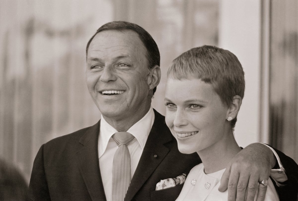 Frank Sinatra and Mia Farrow after wedding