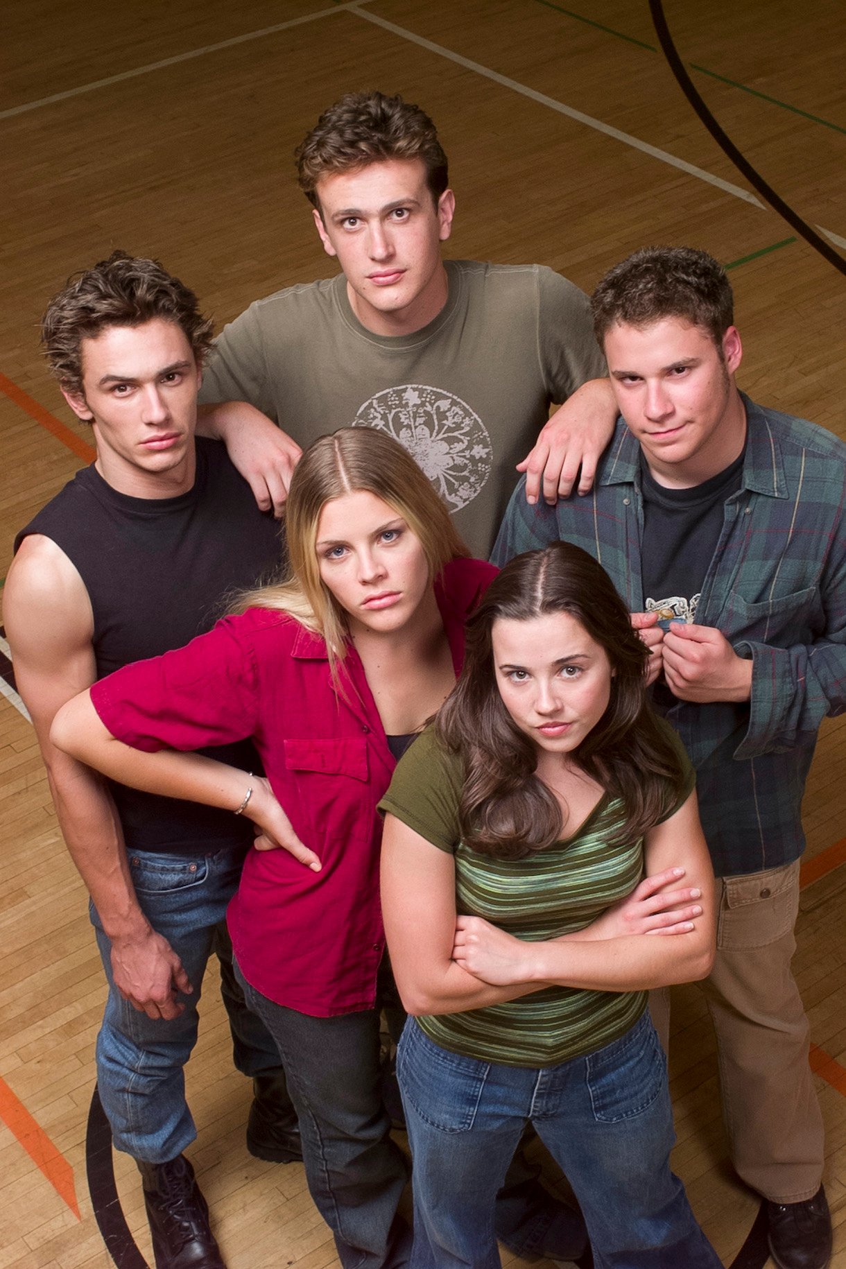 Jason Segel as Nick Andopolis, Seth Rogen as Ken Miller, Linda Cardellini as Lindsay Weir, Busy Philipps as Kim Kelly, James Franco as Daniel Desario