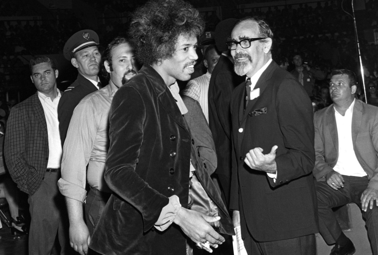 Jimi Hendrix at a 1968 benefit