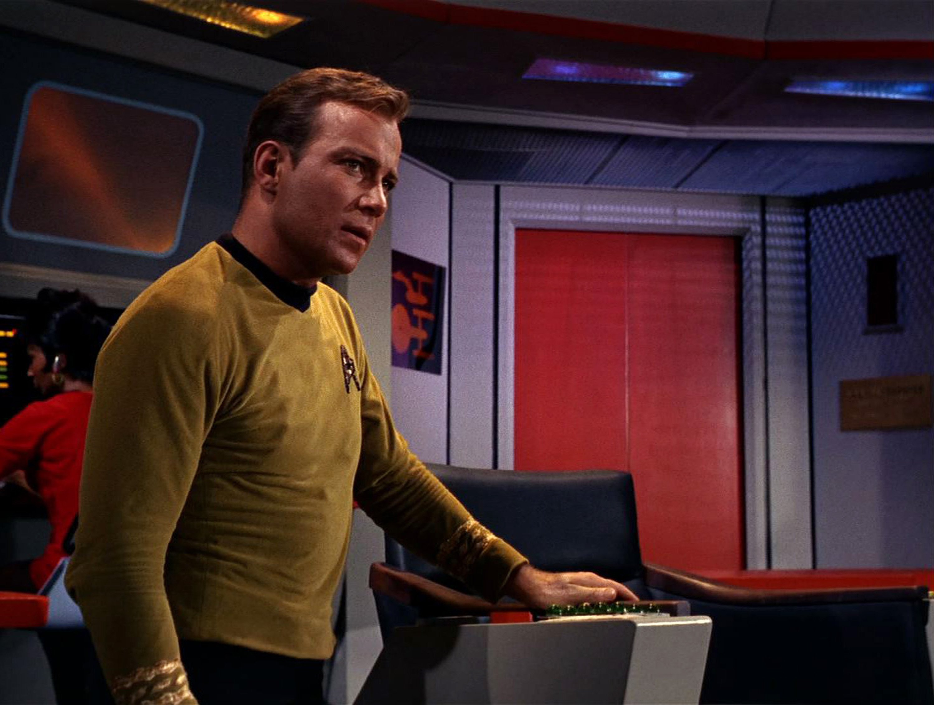 William Shatner as Captain Kirk on the USS Enterprise