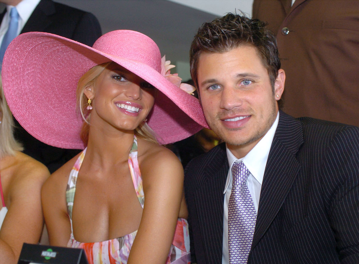 Jessica Simpson and Nick Lachey attend the 130th Running of the Kentucky Derby May 1, 2004 in Louisville, Kentucky