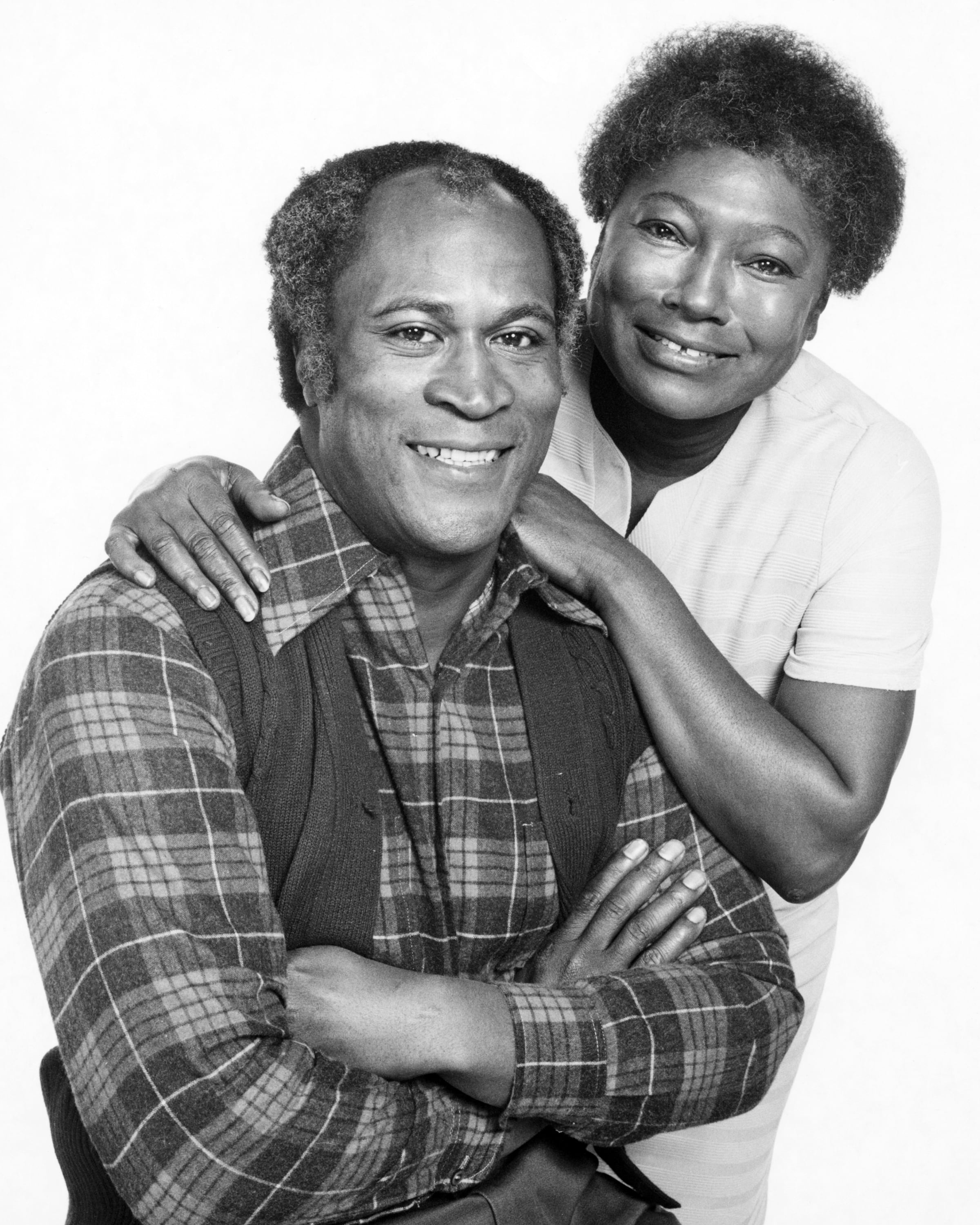 Esther Rolle standing behind John Amos for a 'Good Times' promo