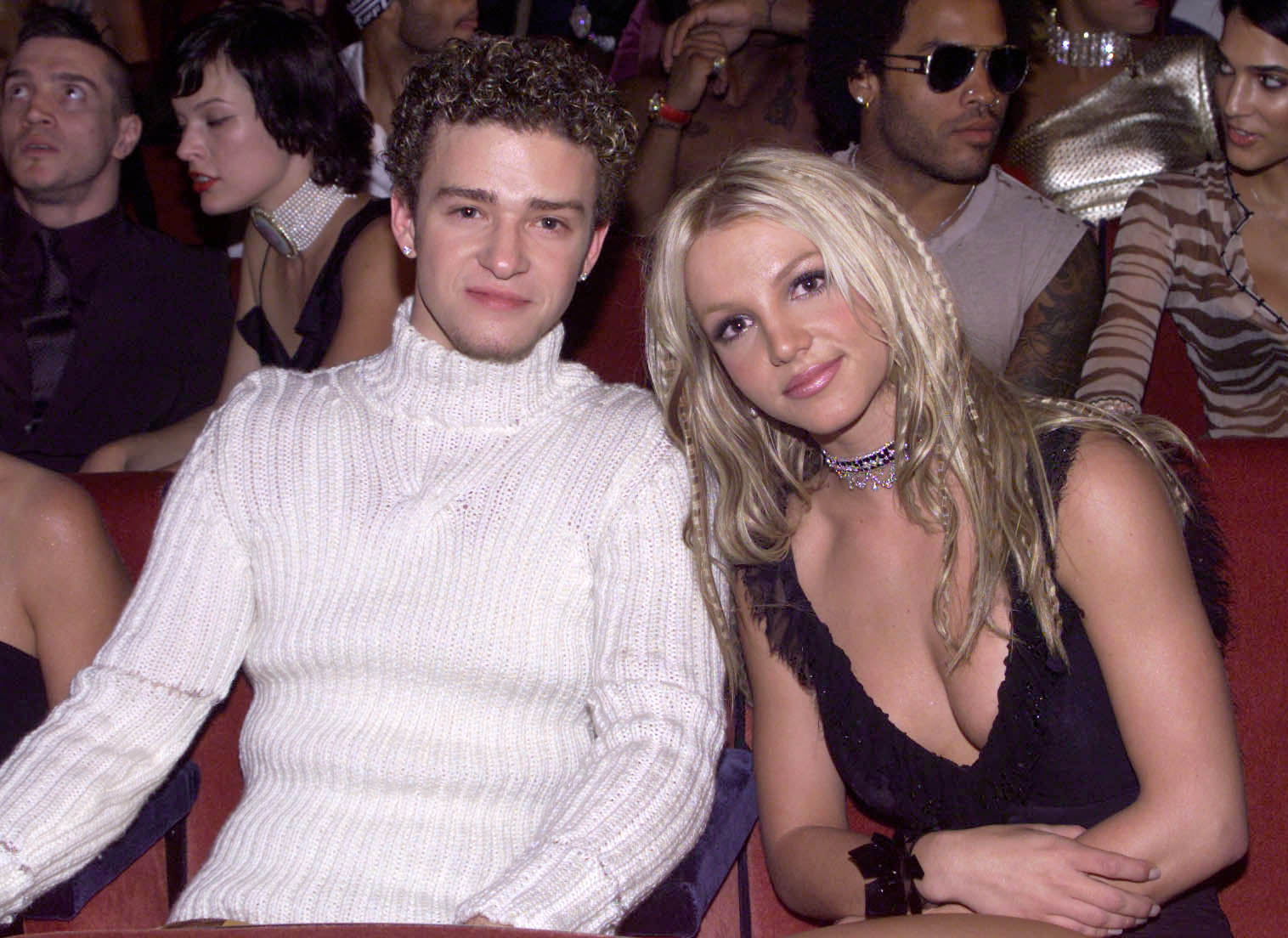 Justin Timberlake and Britney Spears in front of people