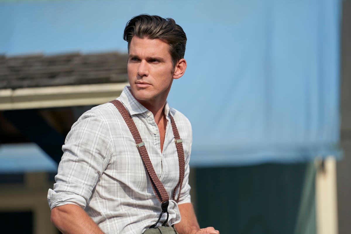 Kevin McGarry as Nathan wearing suspenders