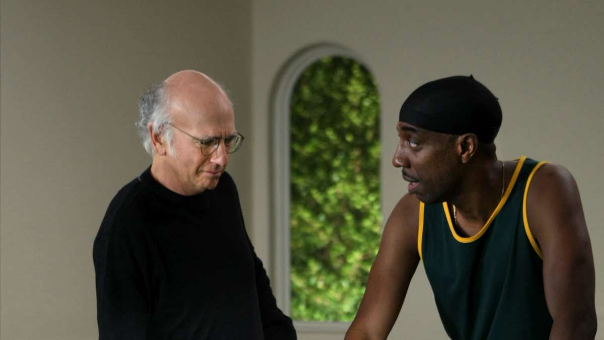 Larry David and J.B. Smoove perform in a scene from 'Curb Your Enthusiasm' 