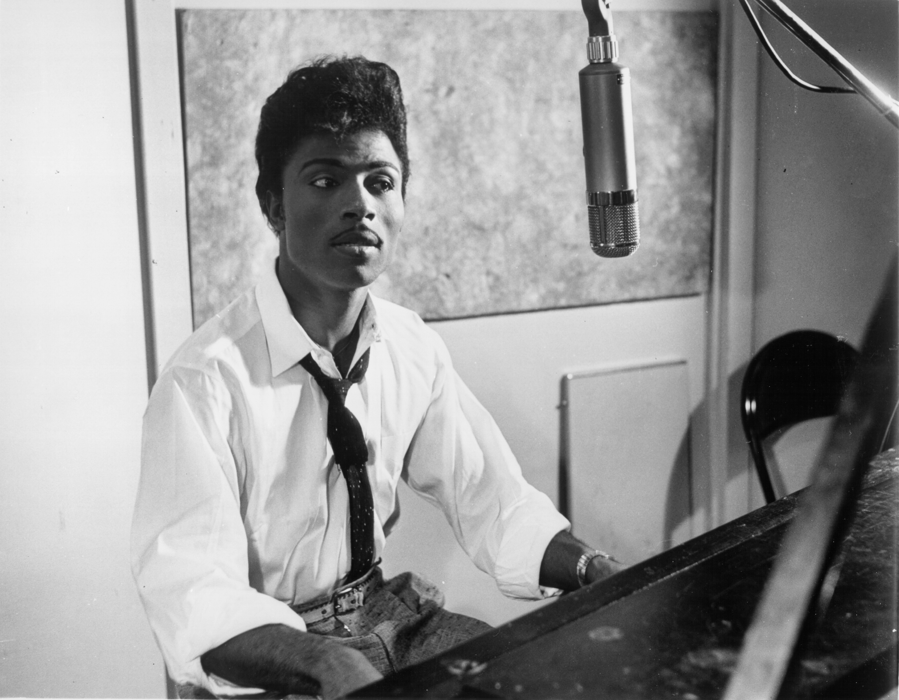 Little Richard with a microphone