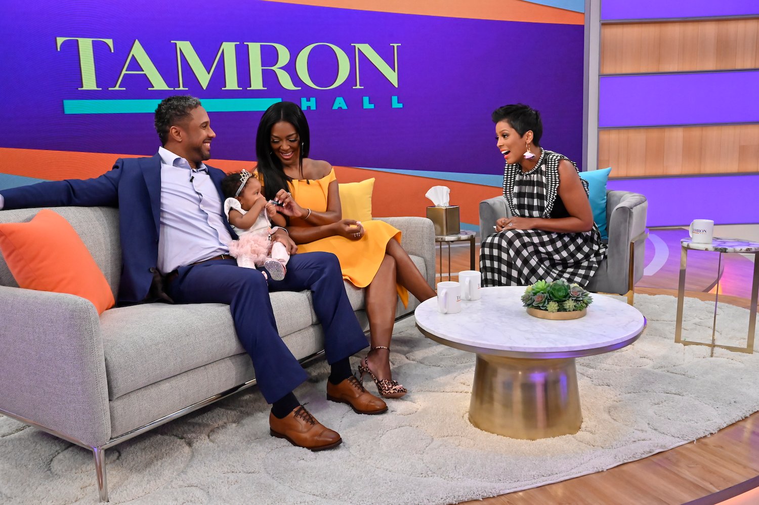 Marc Daly, baby Brooklyn, and Kenya Moore on the 'Tamron Hall' show