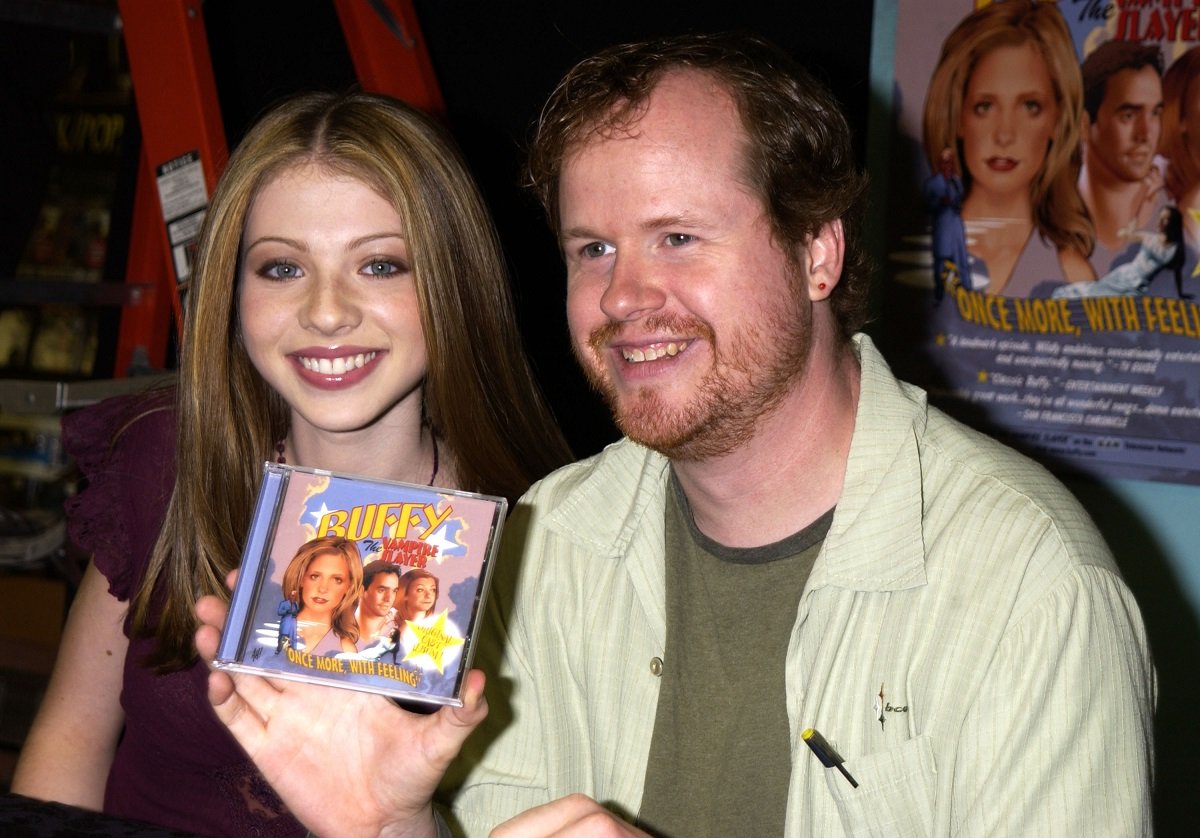 (L-R): Michelle Trachtenberg and Joss Whedon during 'Buffy The Vampire Slayer' 'Once More With Feeling' CD release in Hollywood, California.