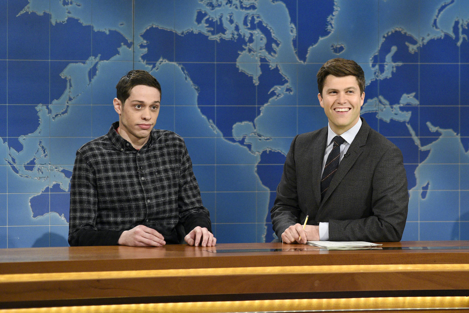 Pete Davidson on 'SNL' with Colin Jost during Weekend Update