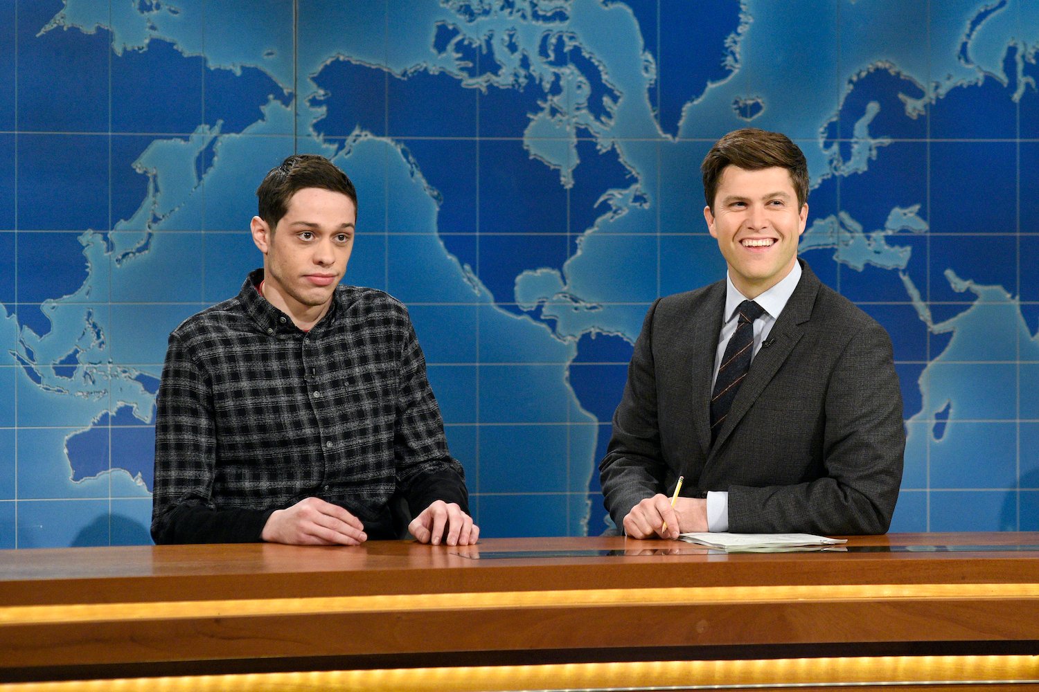 Pete Davidson on 'SNL' with Colin Jost during Weekend Update