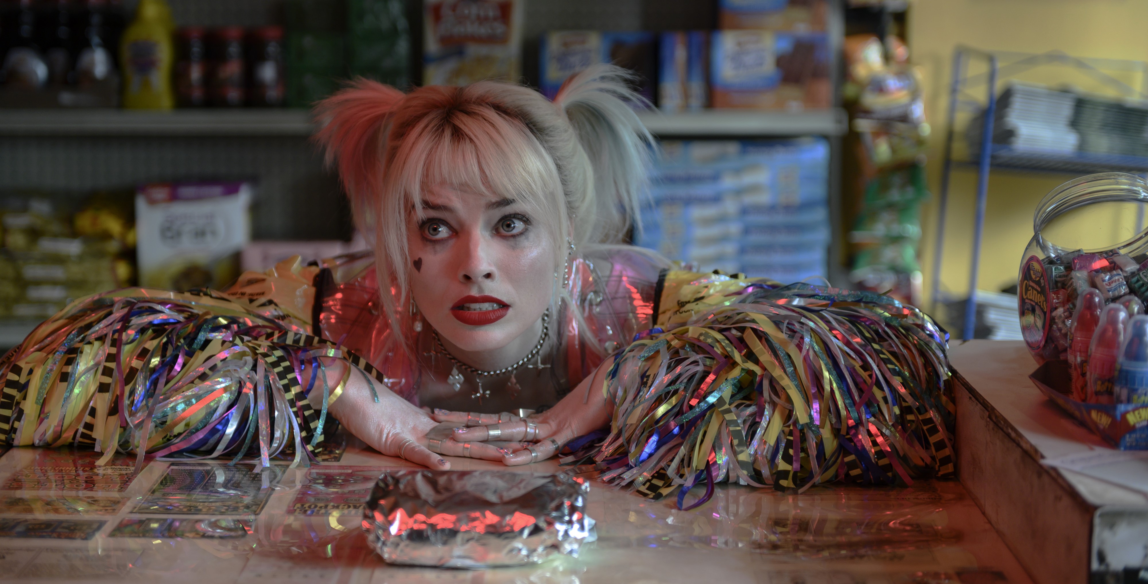 Margot Robbie as Harley Quinn.