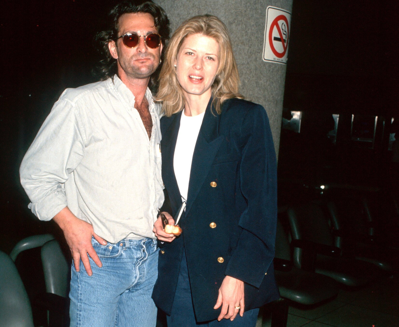 Danny Sugerman and Fawn Hall at LAX in 1993