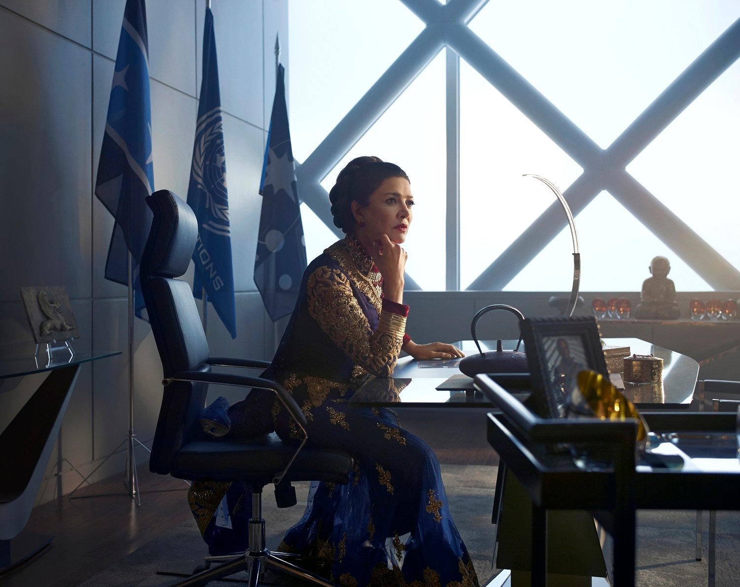 Shohreh Aghdashloo as Chrisjen Avasarala on The Expanse 