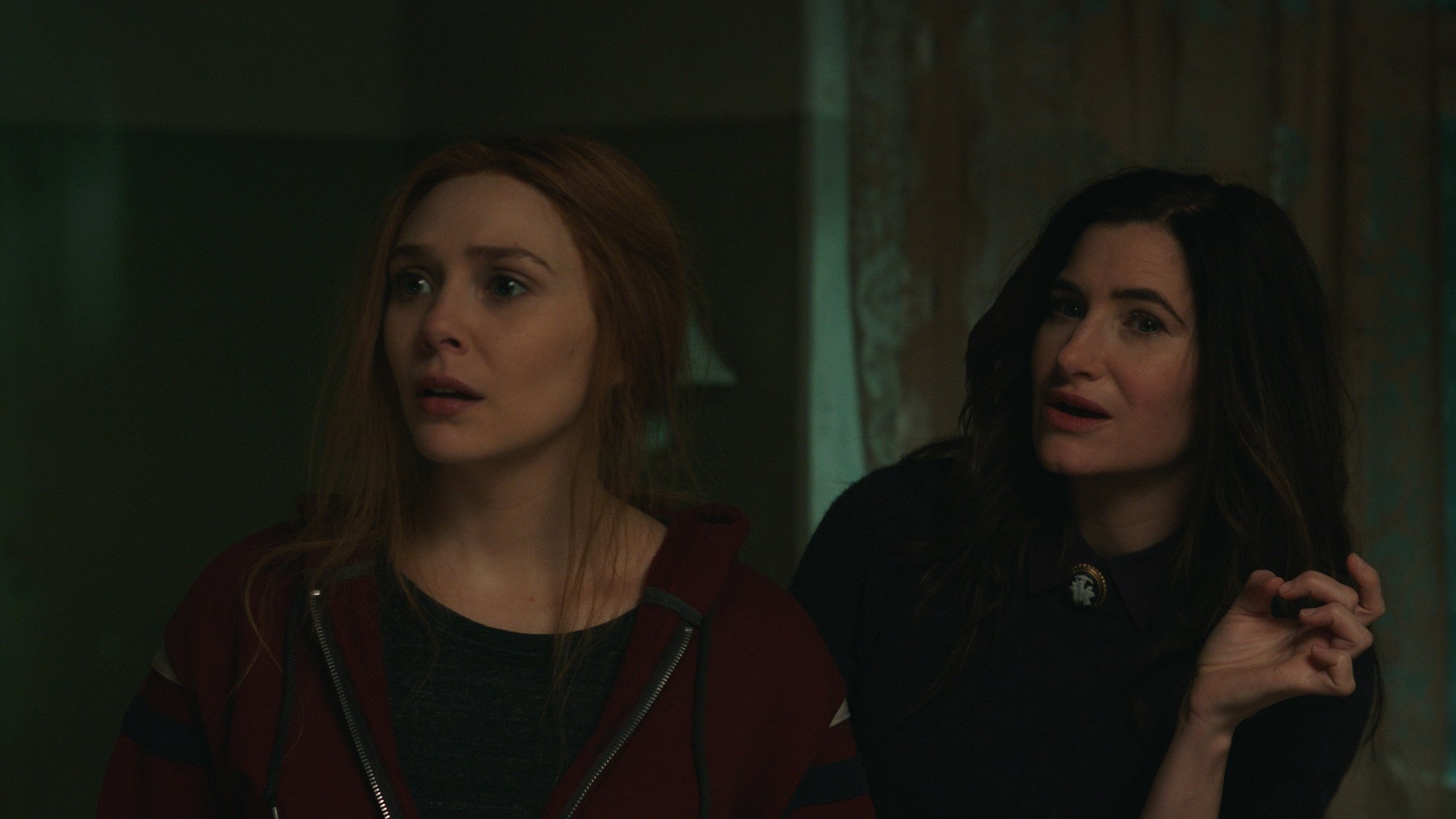 Elizabeth Olsen as Wanda Maximoff and Kathryn Hahn as Agatha Harkness in 'WandaVision' Episode 8