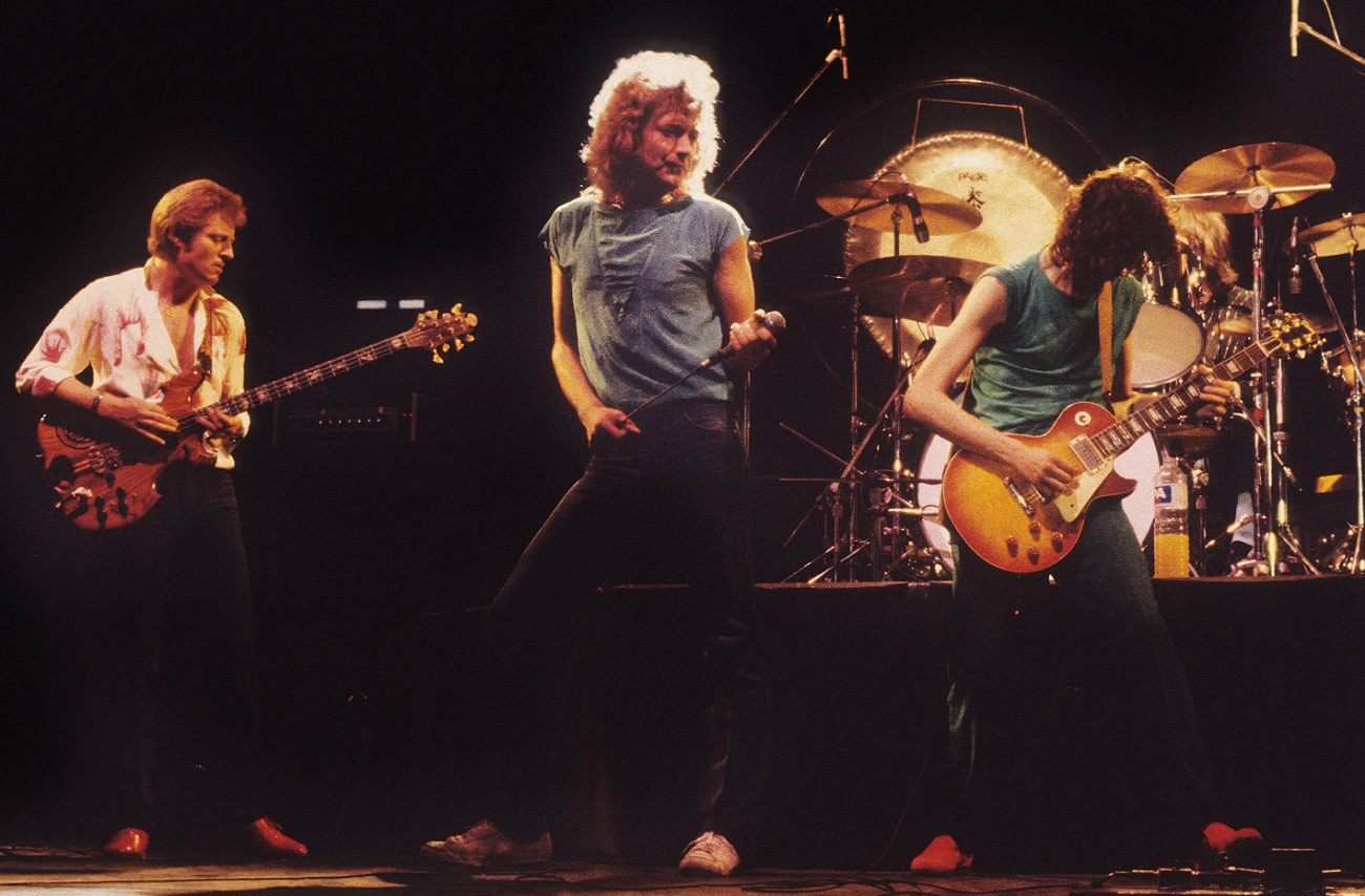 Led Zeppelin on stage in 1980
