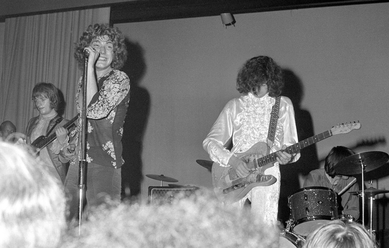 Led Zeppelin performing live in 1968