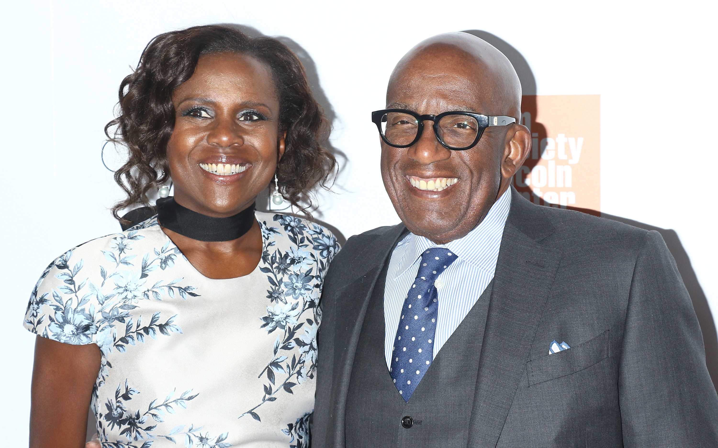 Journalist Deborah Roberts and TV personality Al Roker attend the 45th Chaplin Award Gala honoring Helen Mirren at Alice Tully Hall