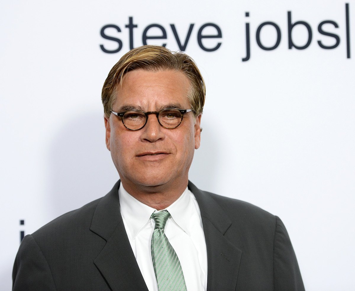 Aaron Sorkin arrives at the screening of Universal Pictures' "Steve Jobs" on October 8, 2015 in Los Angeles, California.