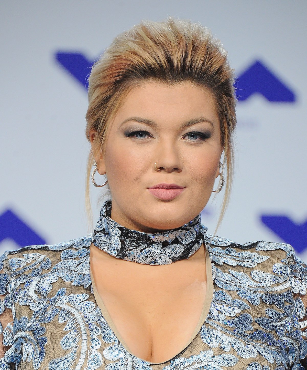 Teen Mom OG star Amber Portwood walks the red carpet in a sparkly gown for the 2017 MTV VMas