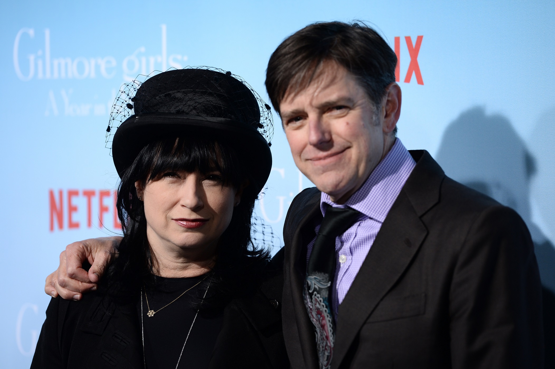 Amy Sherman-Palladino and Dan Palladino arrive at the premiere of Netflix's "'ilmore Girls: A Year In The Life' at the Regency Bruin Theatre