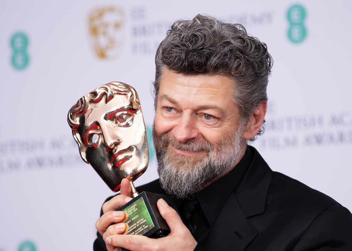 Andy Serkis with his award at the EE British Academy Film Awards 2020