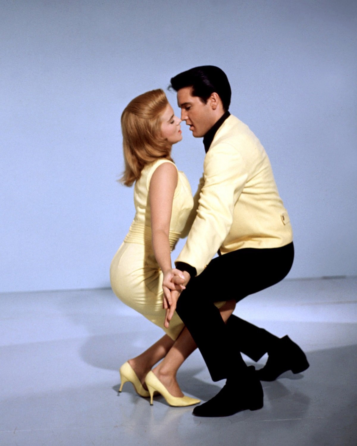 Ann-Margret and Elvis Presley dancing in a promotional still for 'Viva Las Vegas'