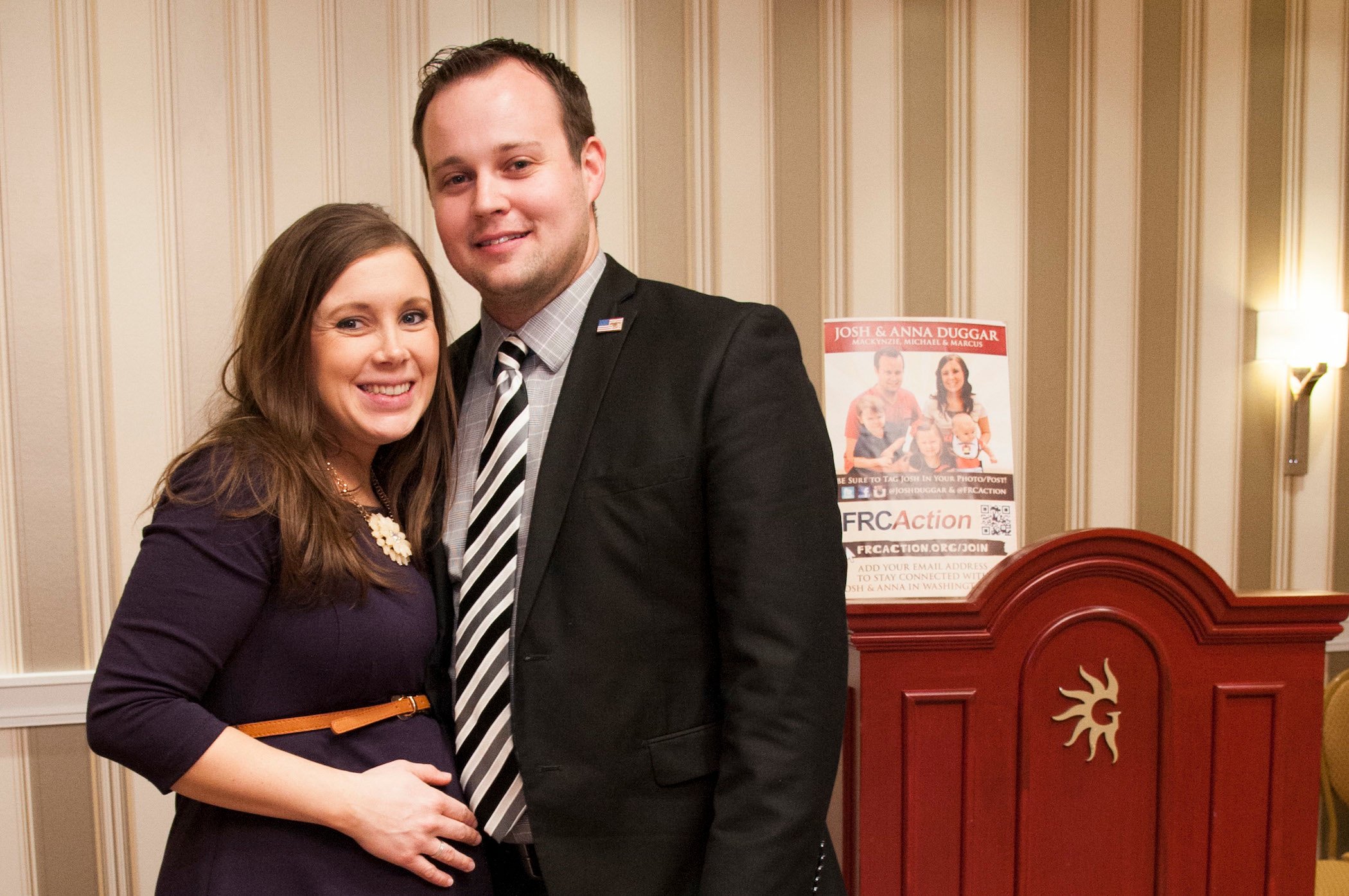 Anna Duggar and Josh Duggar from the Duggar family posing together at the Conservative Political Action Conference