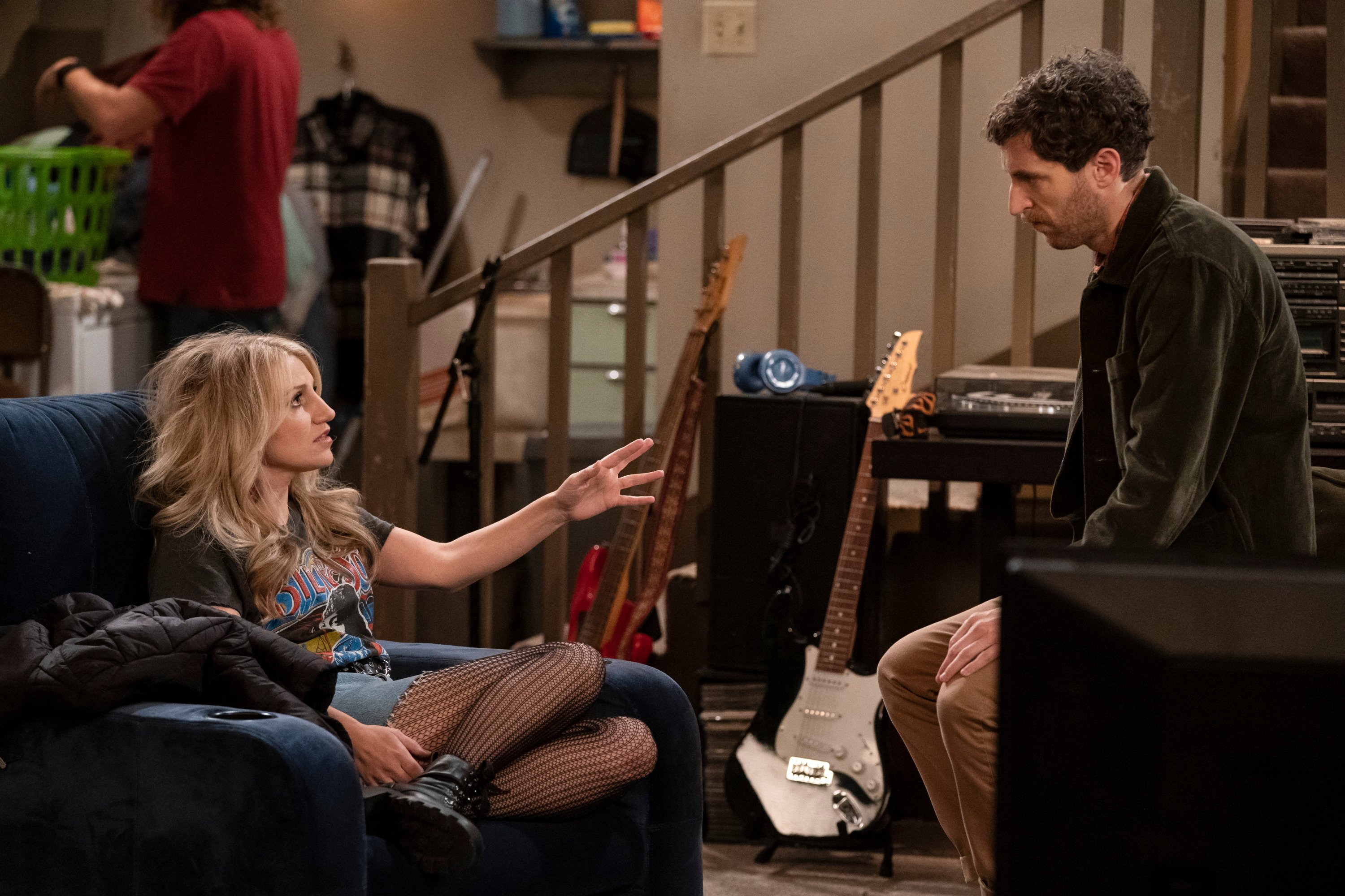 Annaleigh Ashford as Gina and Thomas Middleditch as Drew on 'B Positive' |  Michael Yarish/CBS via Getty Images