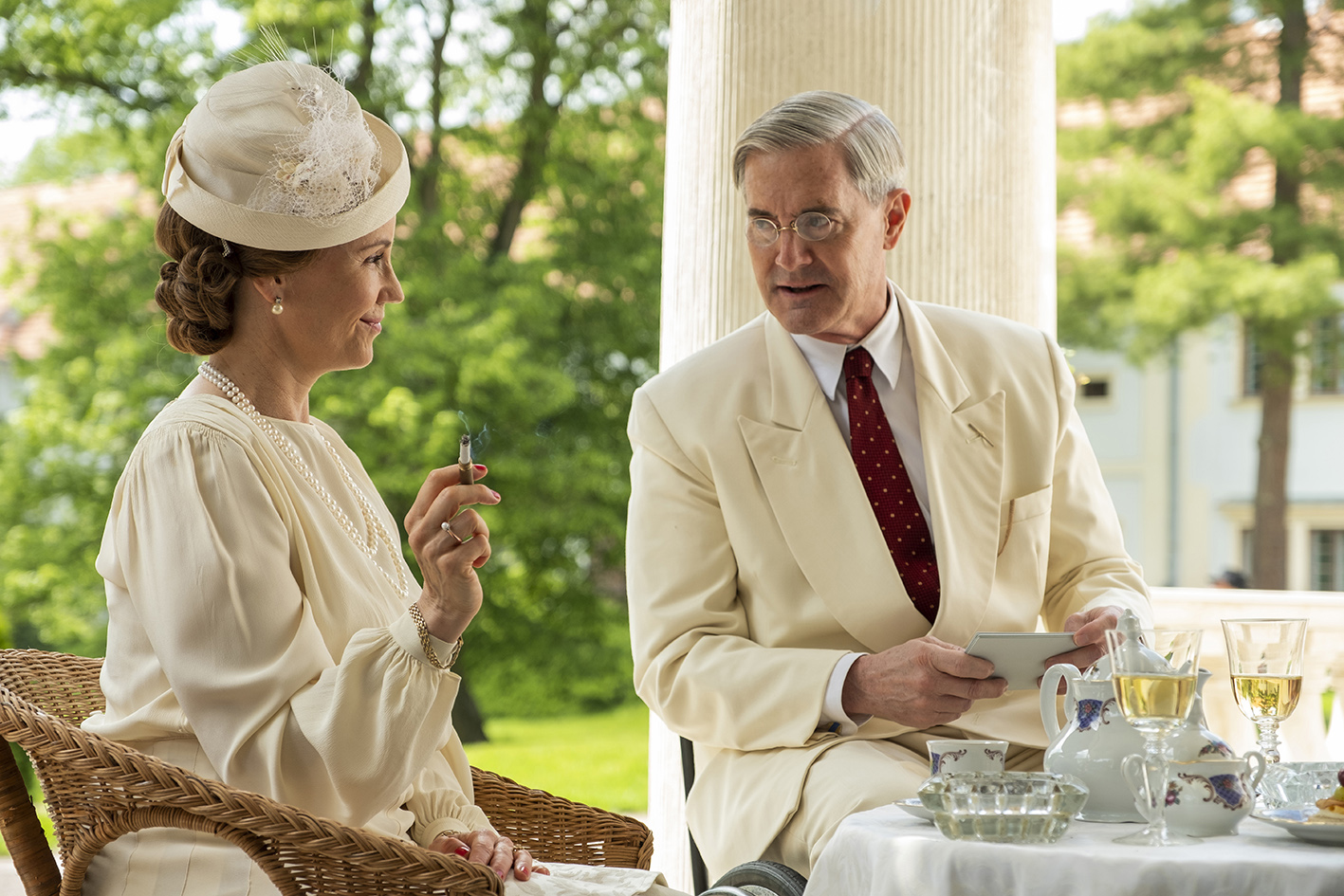 Princess Martha and FDR sitting at a table in Atlantic Crossing