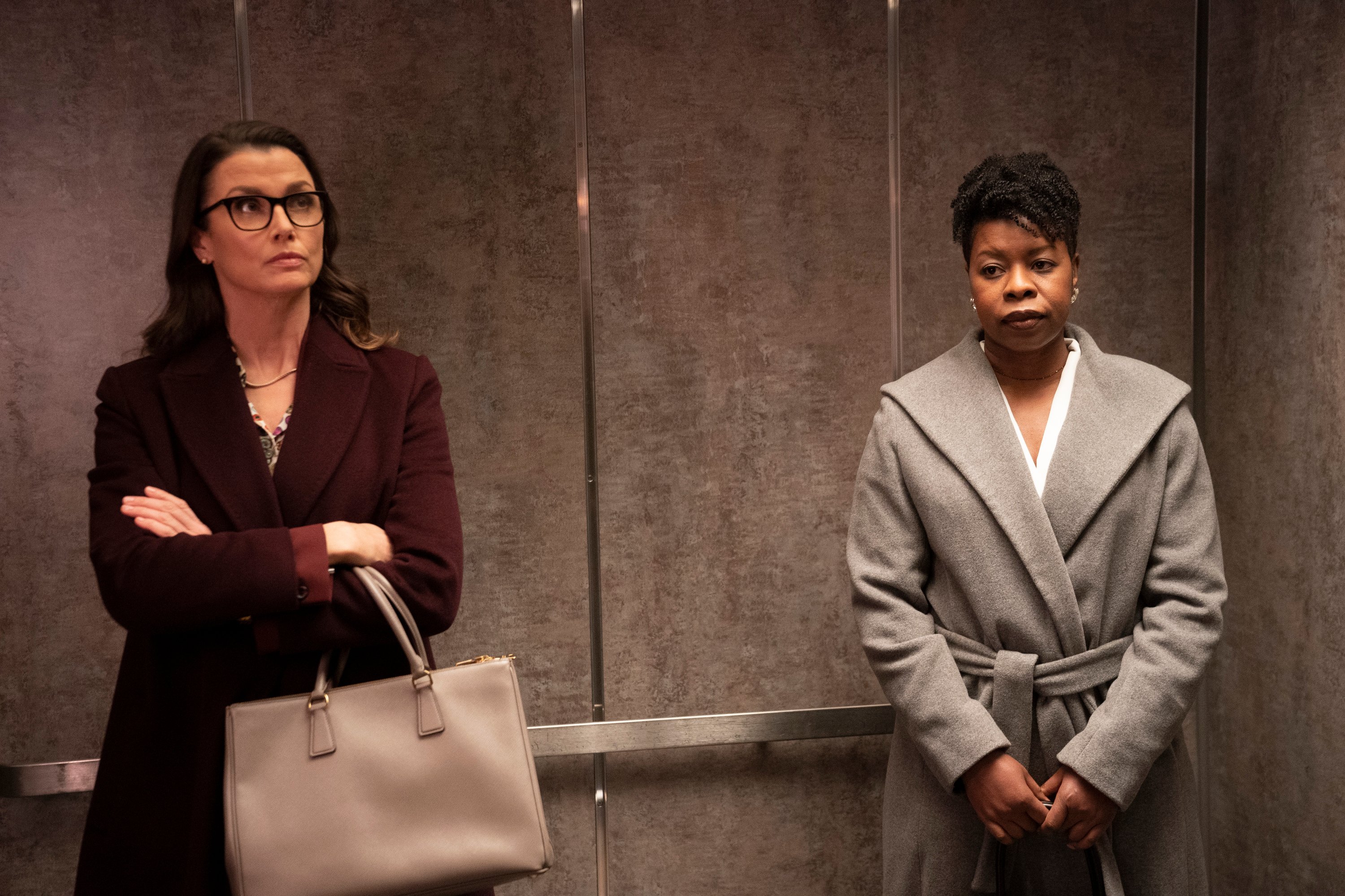 Bridget Moynahan as Erin Reagan and Roslyn Ruff as D.A. Kimberley Crawford | Patrick Harbron/CBS via Getty Images