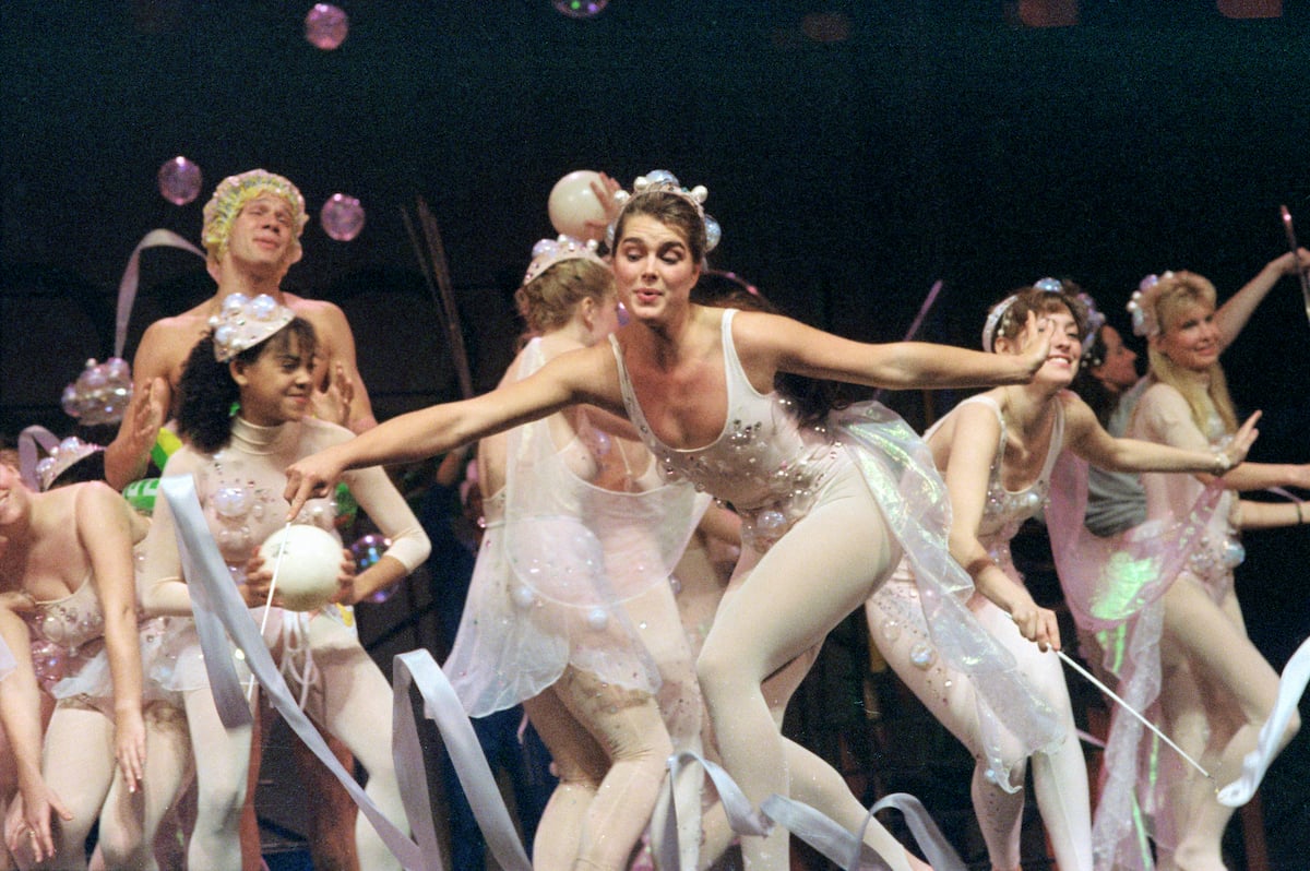 Brooke Shields goes through a dance routine when she was a student at Princeton University in 1987