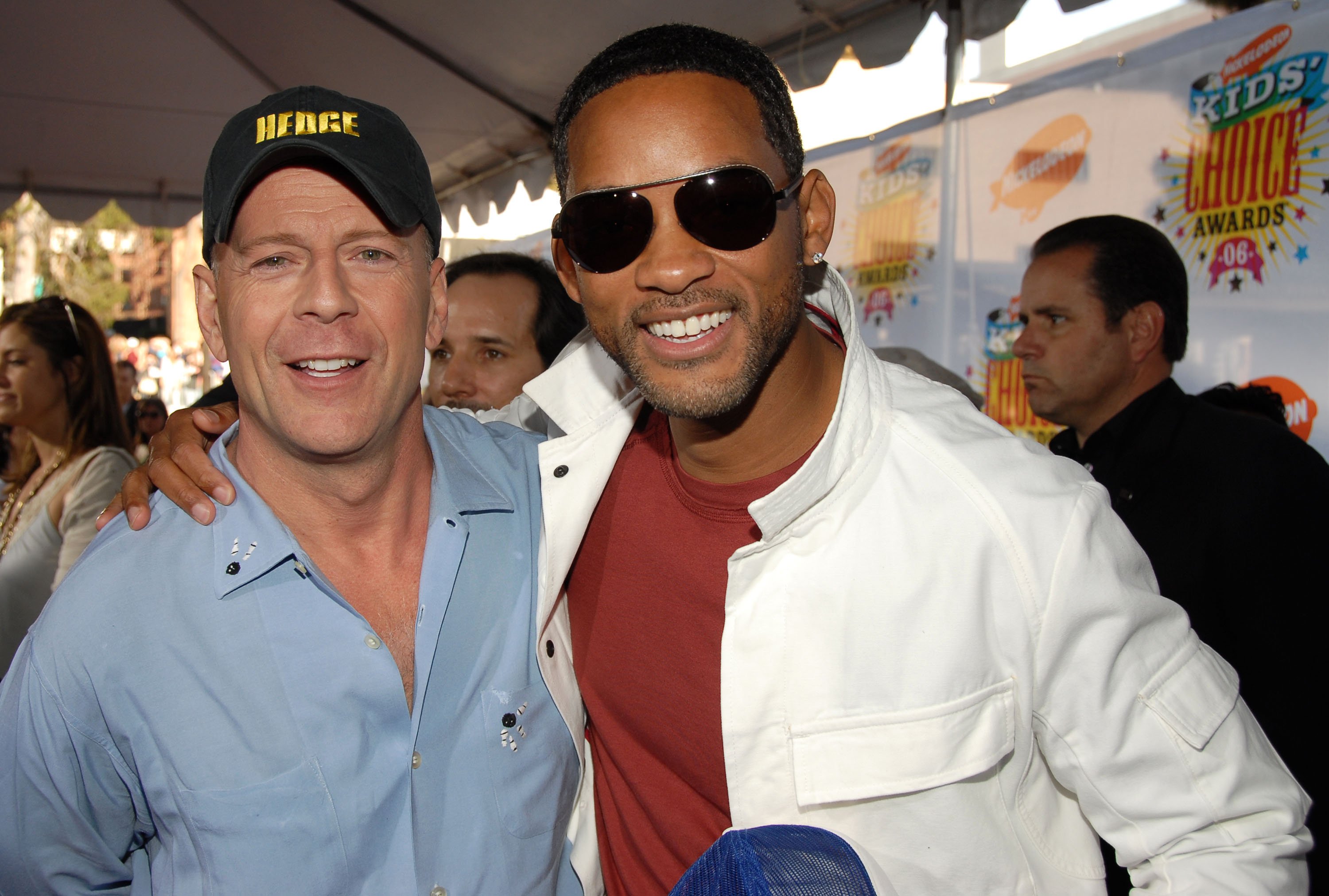 Bruce Willis and Will Smith together on the red carpet