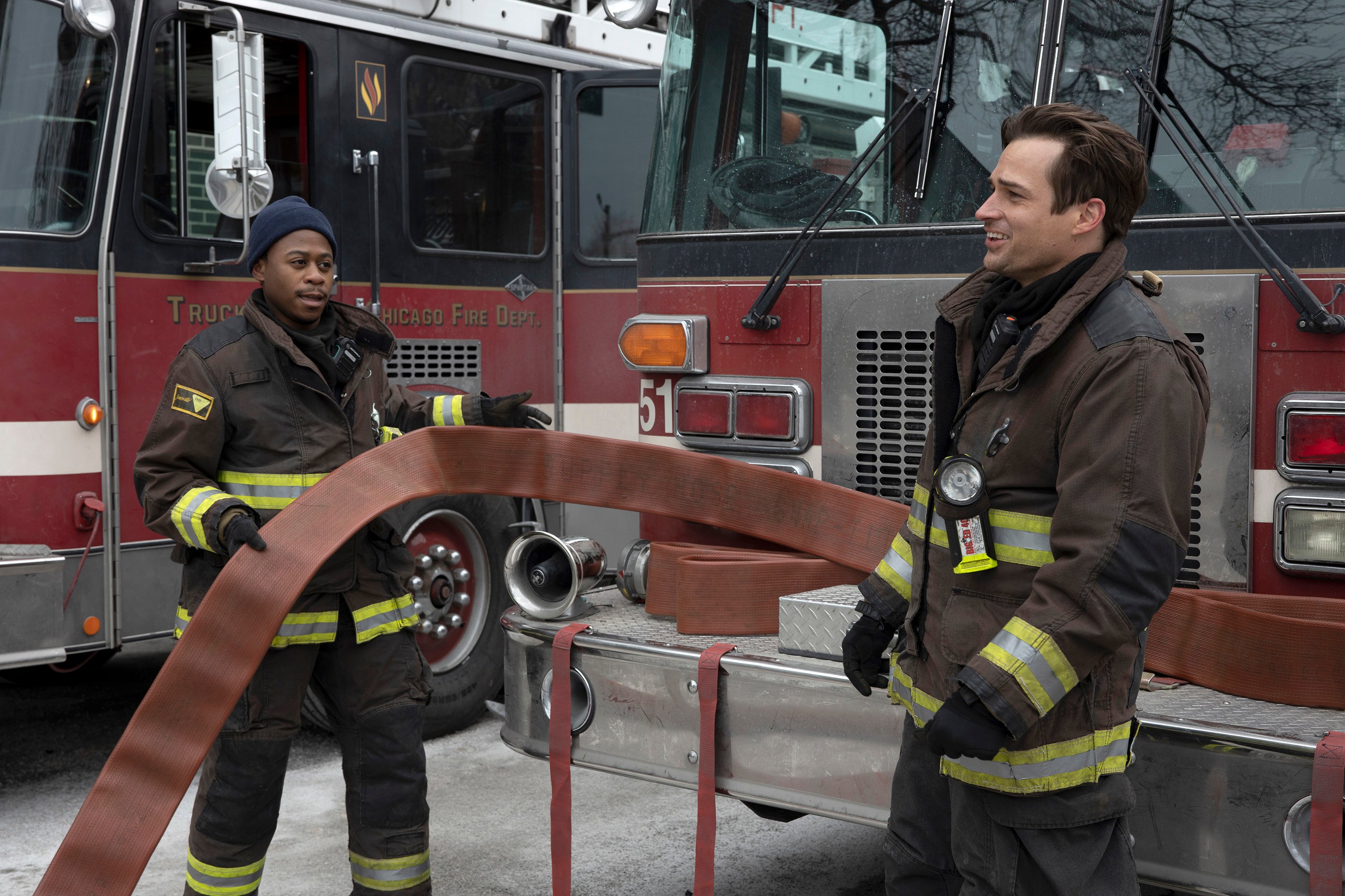 Grainger decided to help out at the fire house. | Adrian S. Burrows Sr./NBC/NBCU Photo Bank via Getty Images