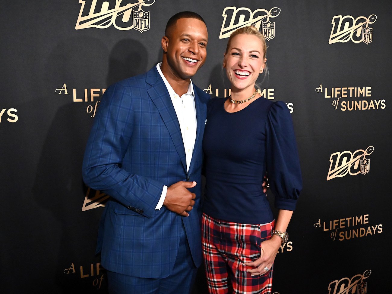 Craig Melvin of the 'Today Show' and Fox Sports reporter Lindsay Czarniak attend 'A Lifetime Of Sundays' New York Screening at The Paley Center for Media 