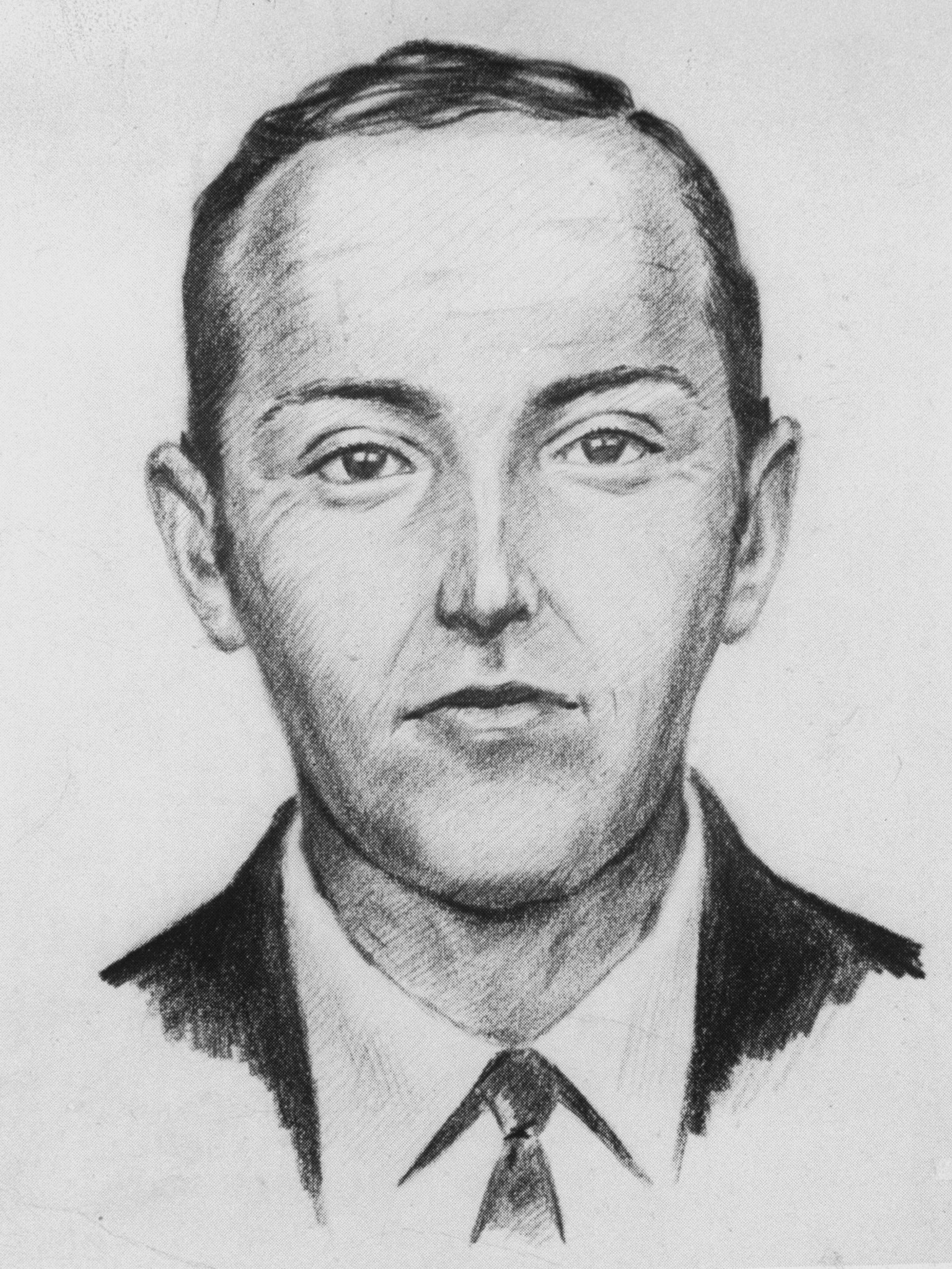 An FBI sketch of Northwest Airlines hijacker, D.B. Cooper. Cooper took control of a commerical airliner headed for Seattle in 1971. True crime fans have discussed him for decades.