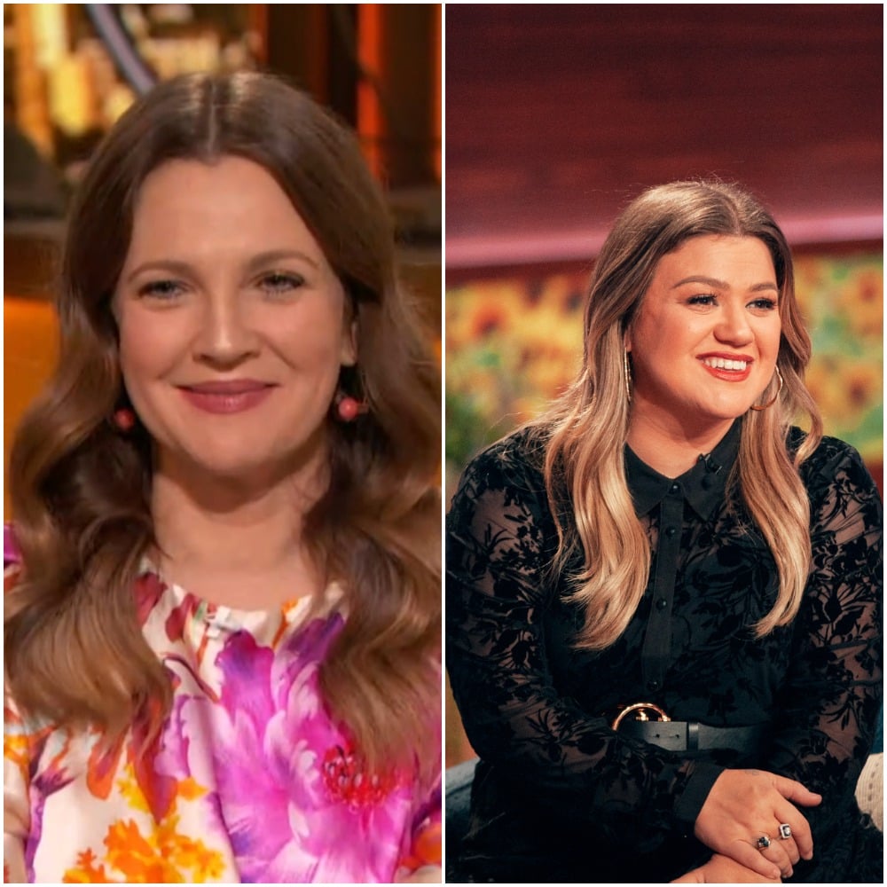 (L) Drew Barrymore of 'The Drew Barrymore Show'; (R) Kelly Clarkson of 'The Kelly Clarkson Show'