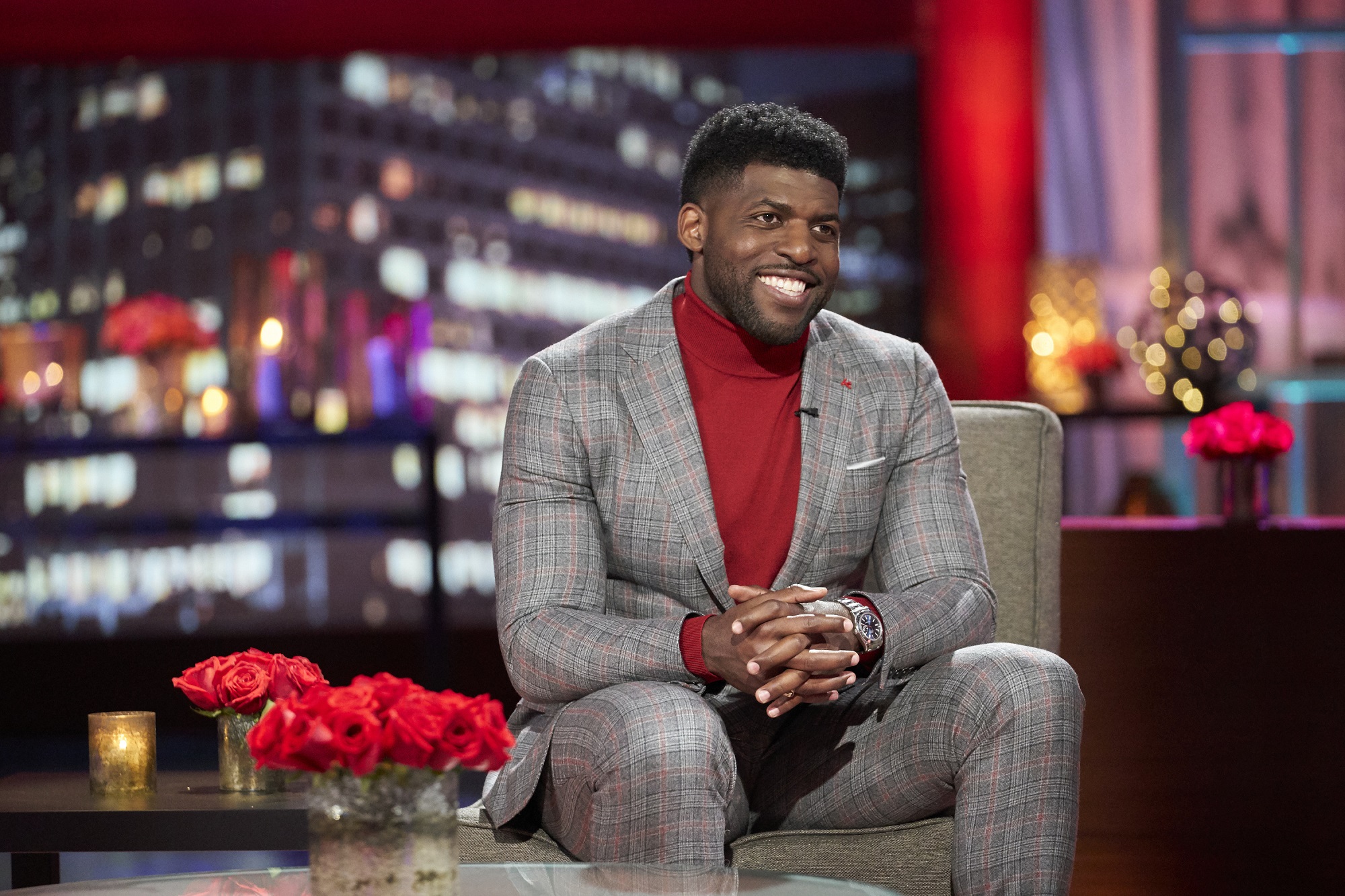 Emmanuel Acho hosting 'After the Final Rose' following the Season 25 finale of 'The Bachelor'
