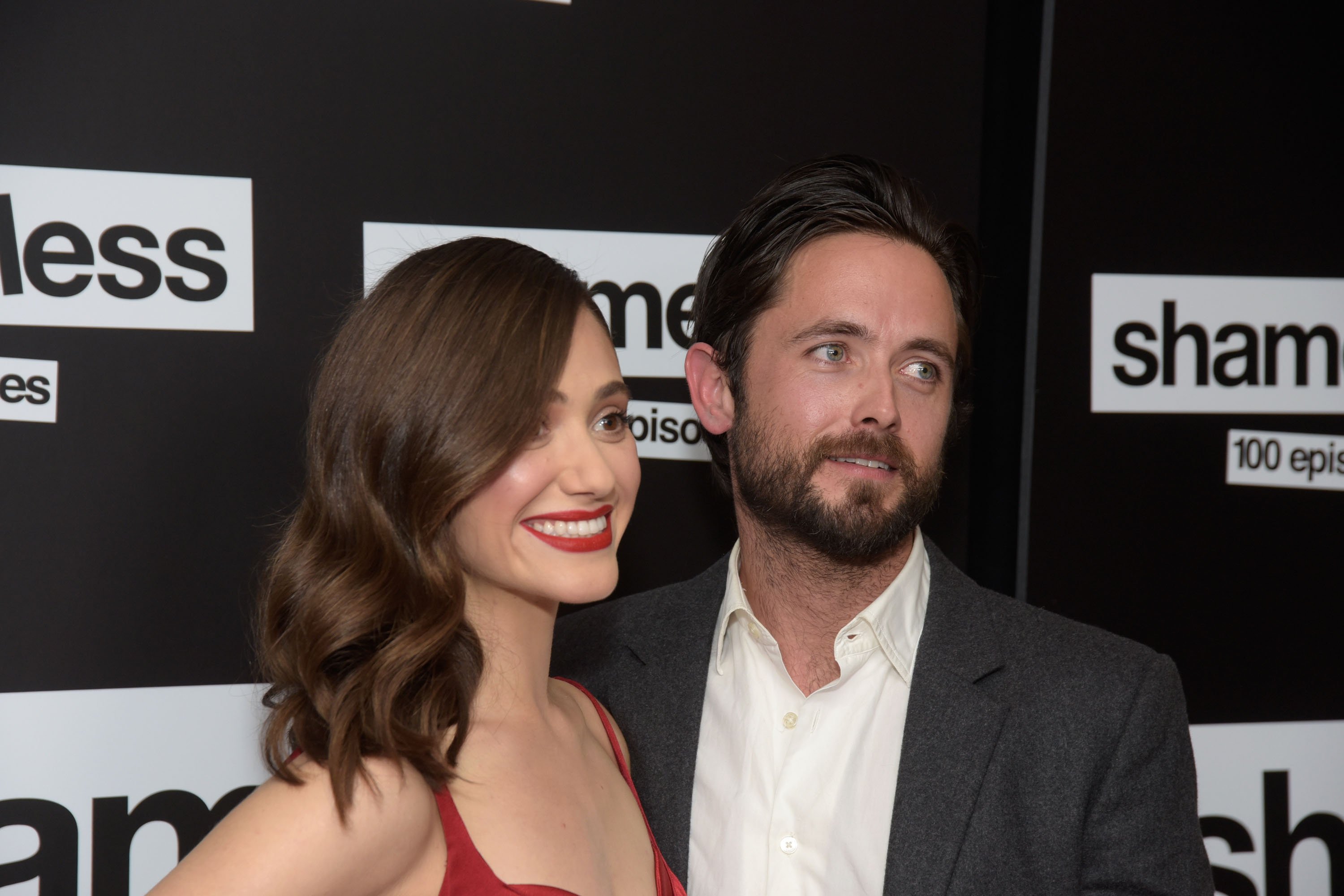 Emmy Rossum and Justin Chatwin at 'Shameless' premiere.