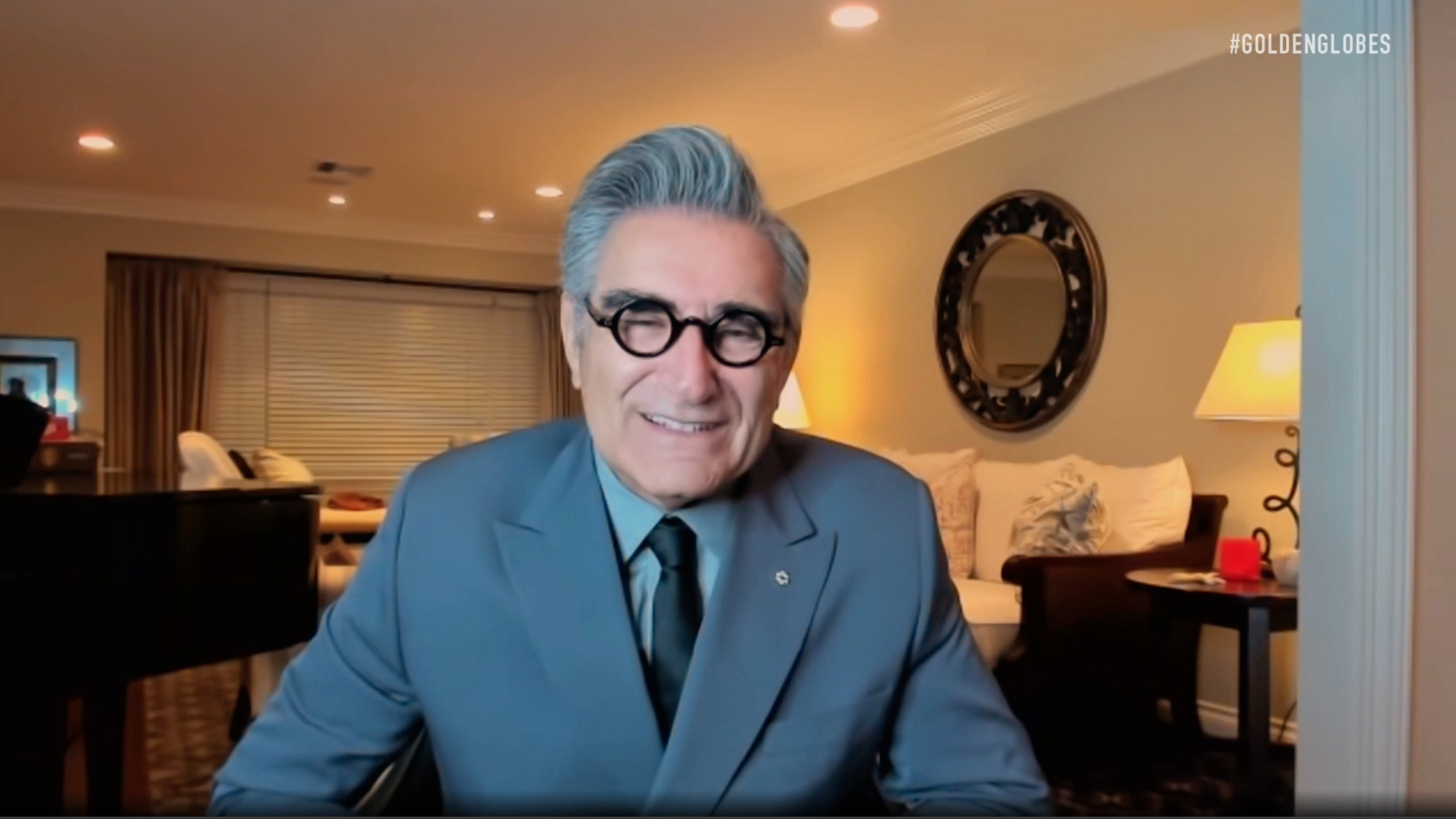 Eugene Levy on Zoom for the Golden Globes