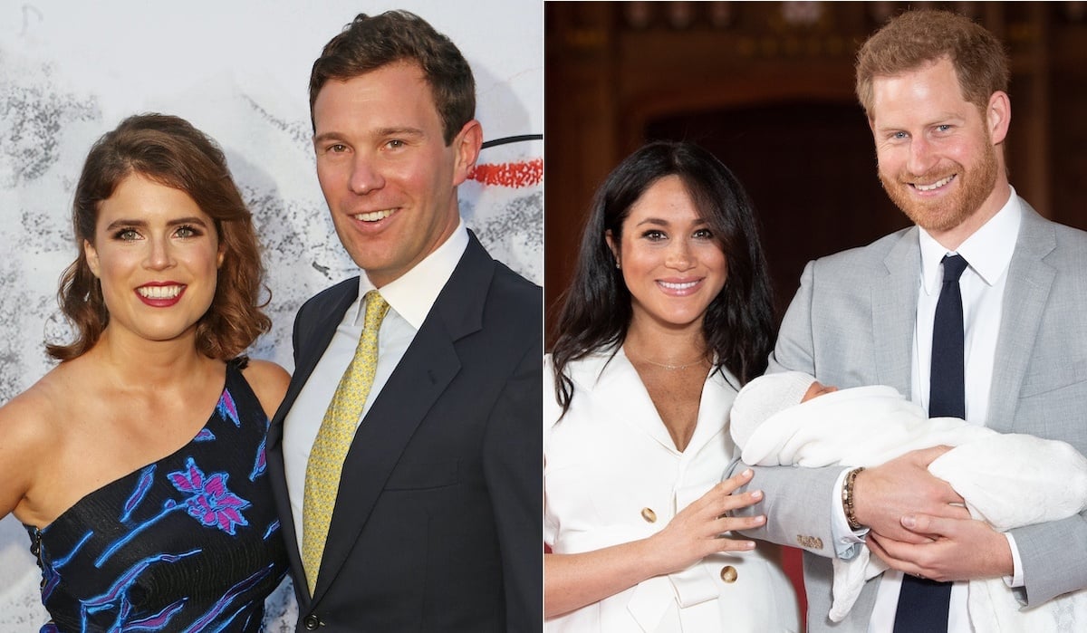 Princess Eugenie and Jack Brooksbank (L), and Meghan, Duchess of Sussex, Prince Harry, Duke of Sussex, and Archie Harrison Mountbatten-Windsor (R) | David M. Benett/Dominic Lipinski/Getty Images