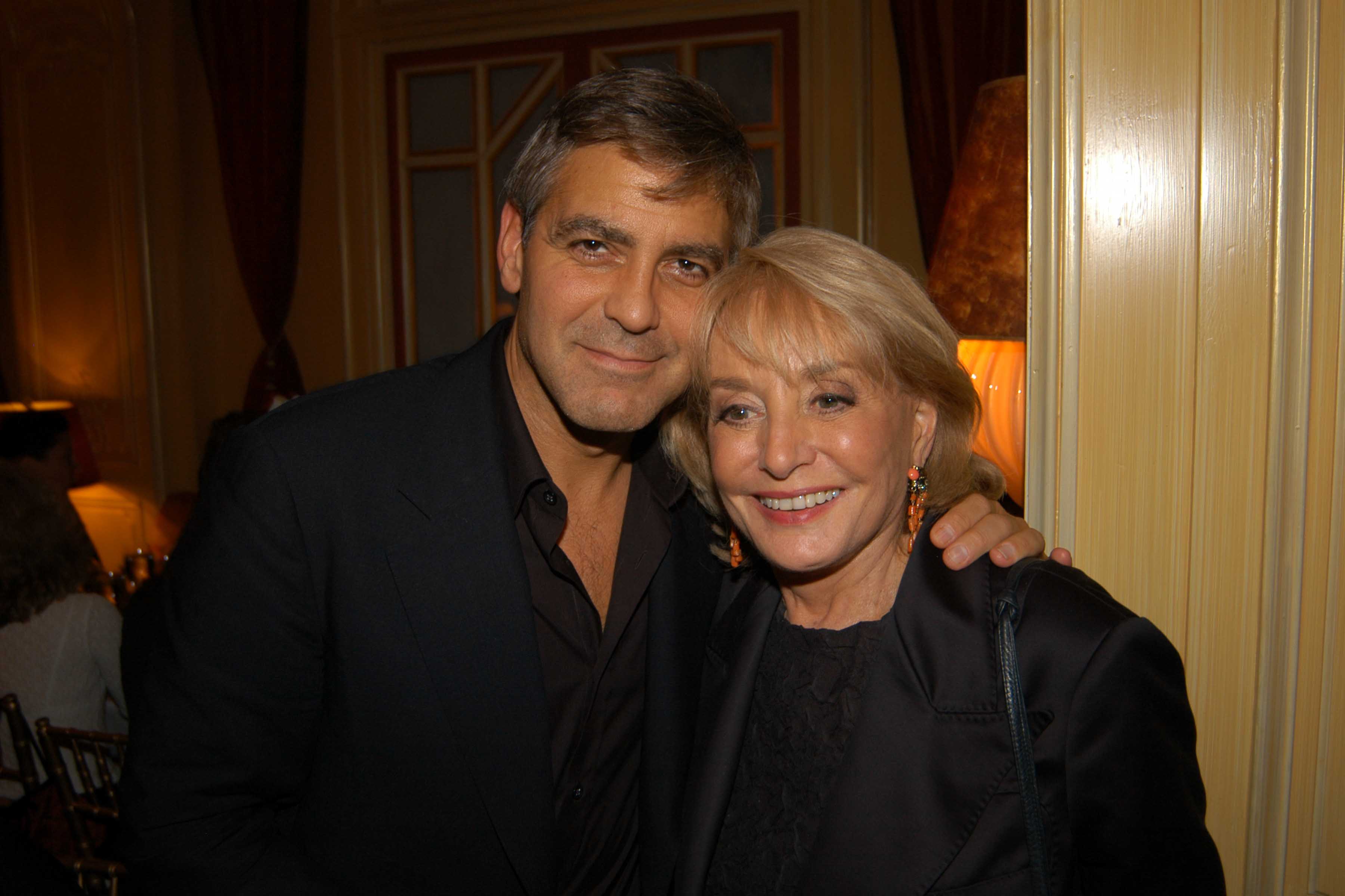 eorge Clooney and Barbara Walters attend Walter Cronkite Hosts a Private Screening of Warner Independent Pictures' 'Good Night, And Good Luck'